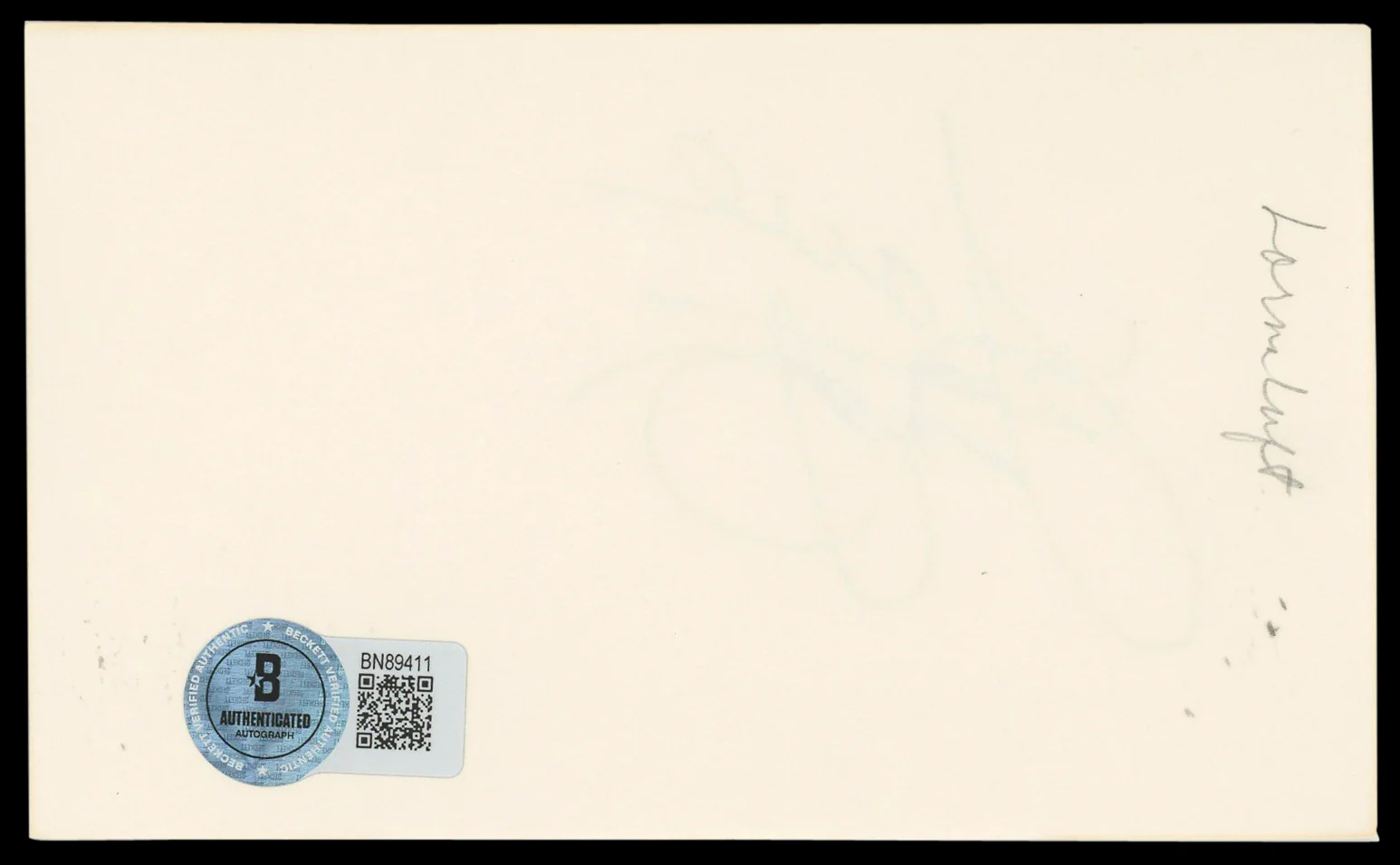 Lorna Luft Grease 2 Authentic Signed 3x5 Index Card Autographed BAS #BN89411 - Image 3
