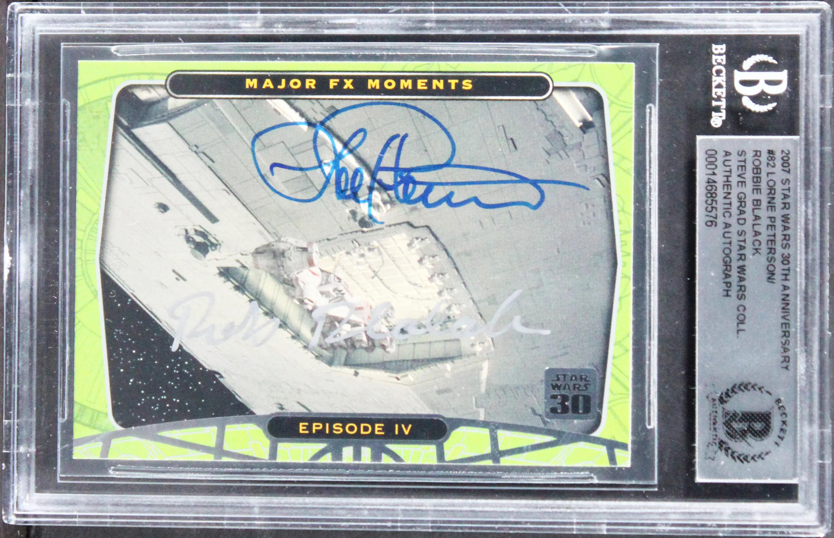 Lorne Peterson & Robbie Blalack Signed 2007 Star Wars 30th Anv #82 Card BAS Slab - Image 2