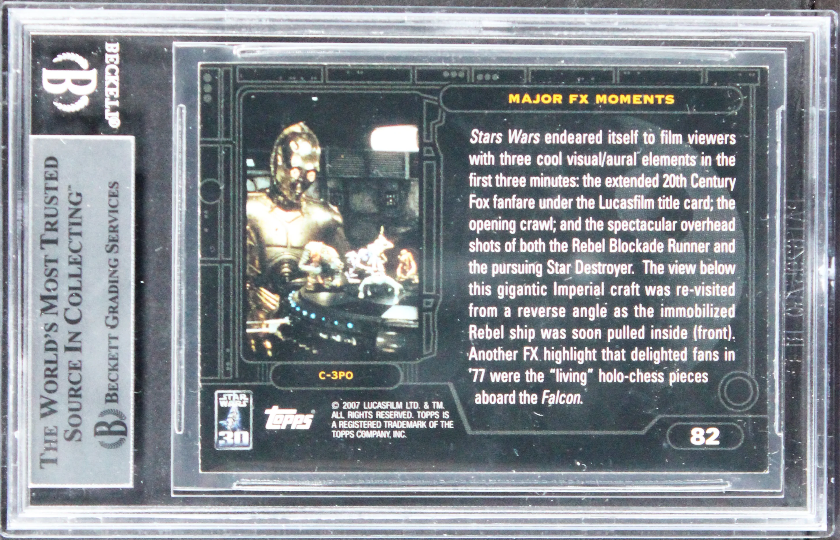 Lorne Peterson & Robbie Blalack Signed 2007 Star Wars 30th Anv #82 Card BAS Slab - Image 3