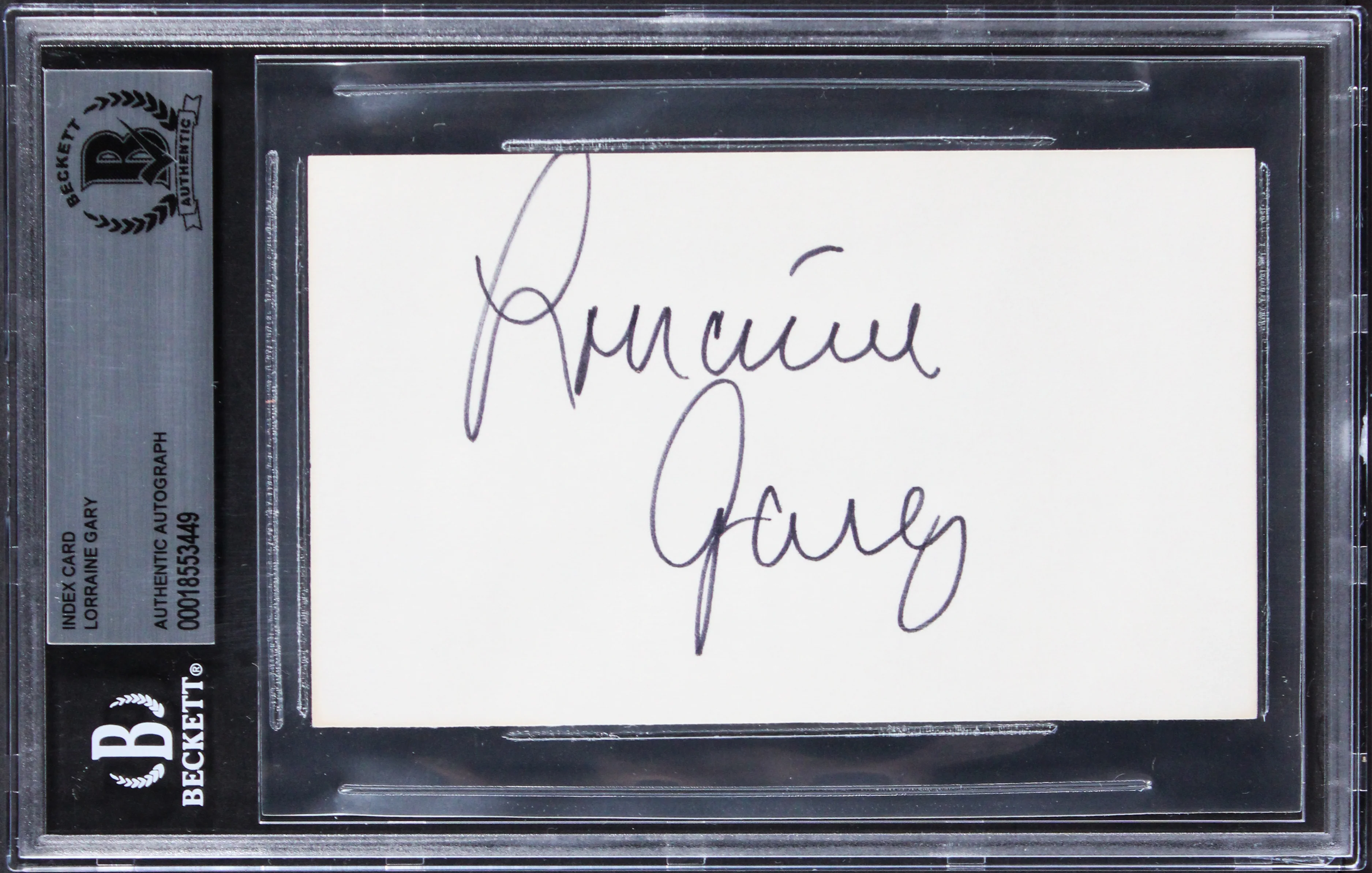 Lorraine Gary Jaws Authentic Signed 3x5 Index Card Autographed BAS Slabbed 1 - Image 2