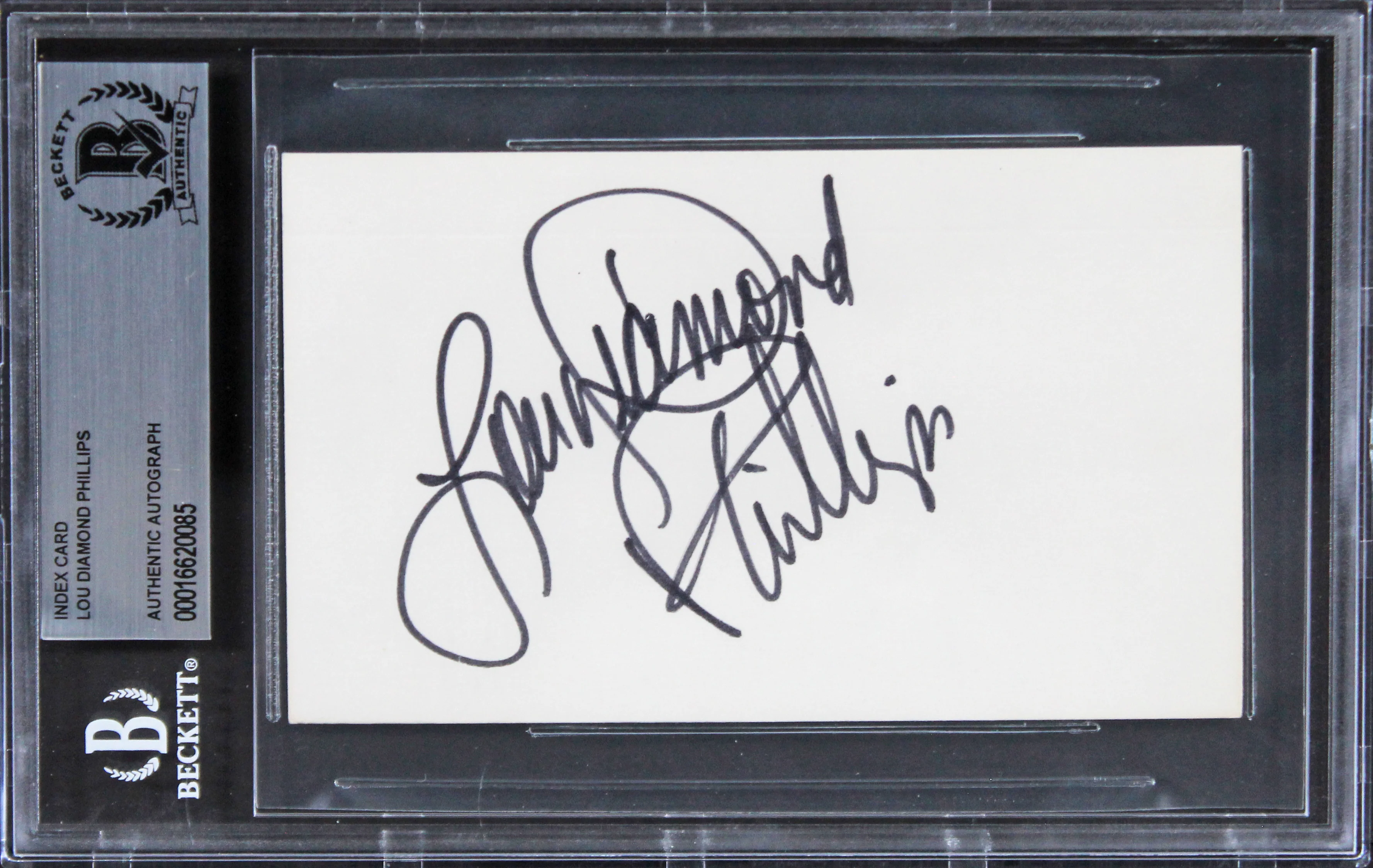 Lou Diamond Phillips Stand & Deliver Authentic Signed 3x5 Index Card BAS Slab 1 - Image 2