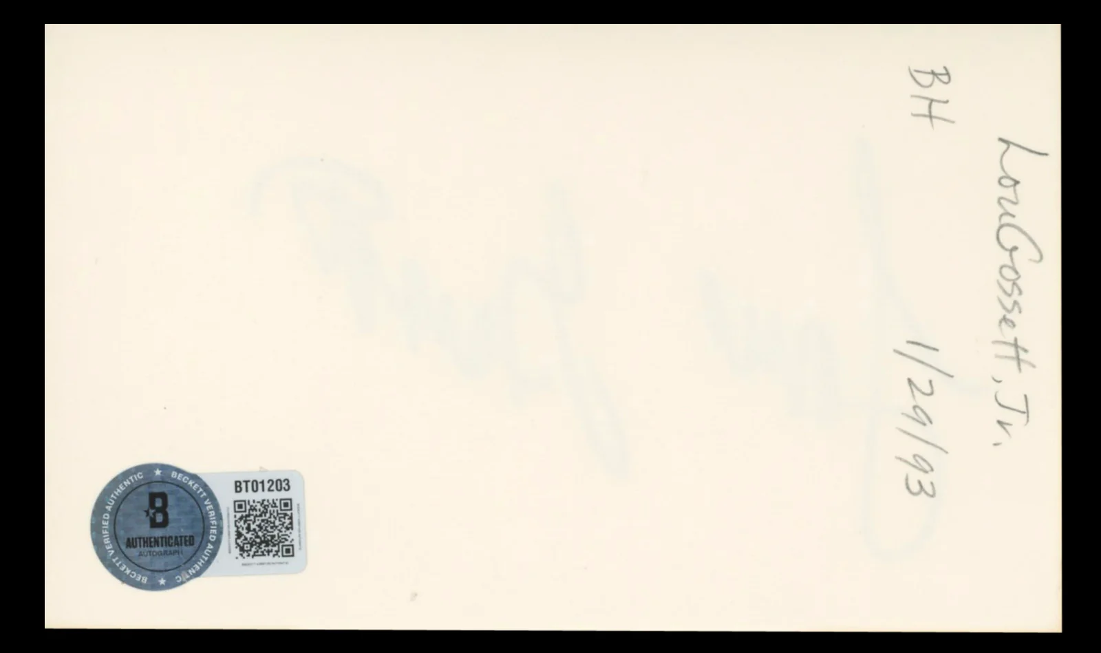 Louis Gossett Jr. An Officer and a Gentleman Authentic Signed 3x5 Index Card BAS #BT01203 - Image 3