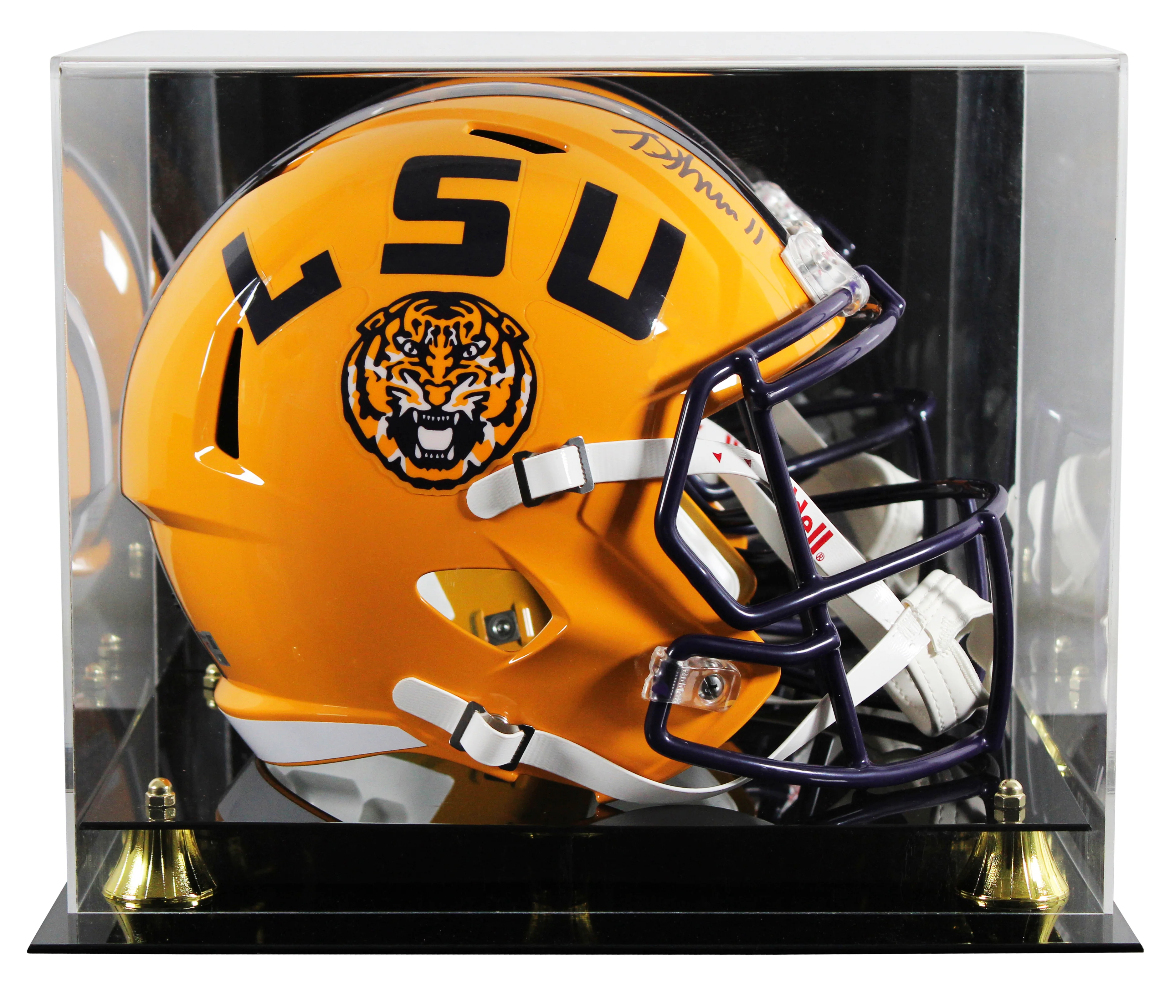 LSU Brian Thomas Jr. Signed Full Size Speed Rep Helmet W/ Case Fanatics - Image 2