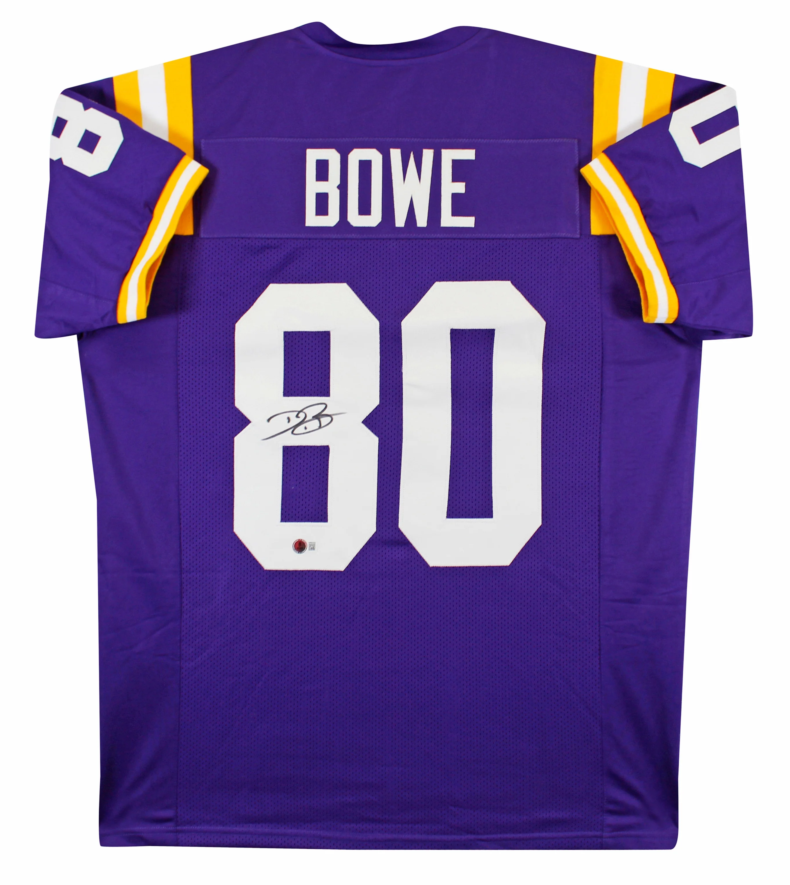 LSU Dwayne Bowe Authentic Signed Purple Pro Style Jersey BAS Witnessed - Image 2