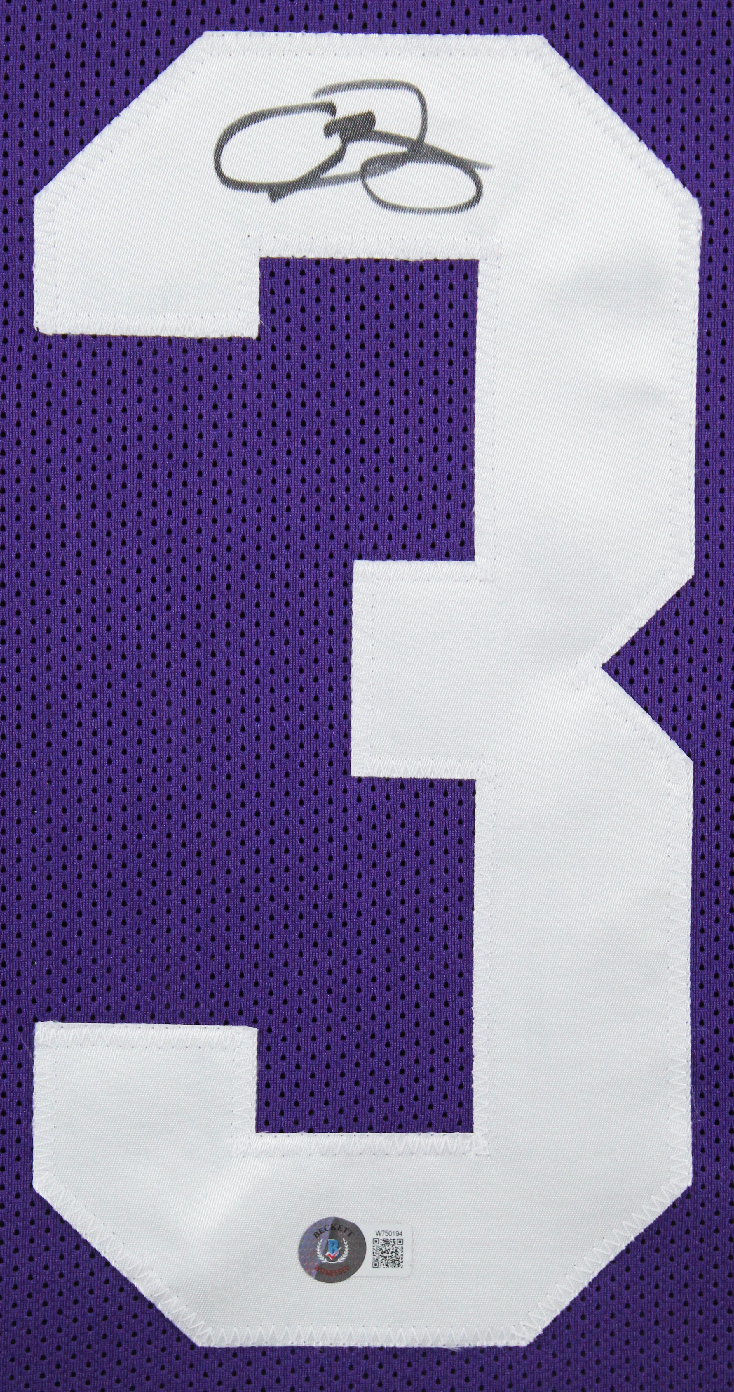 LSU Odell Beckham Jr. Authentic Signed Purple Pro Style Framed Jersey BAS Wit - Image 3