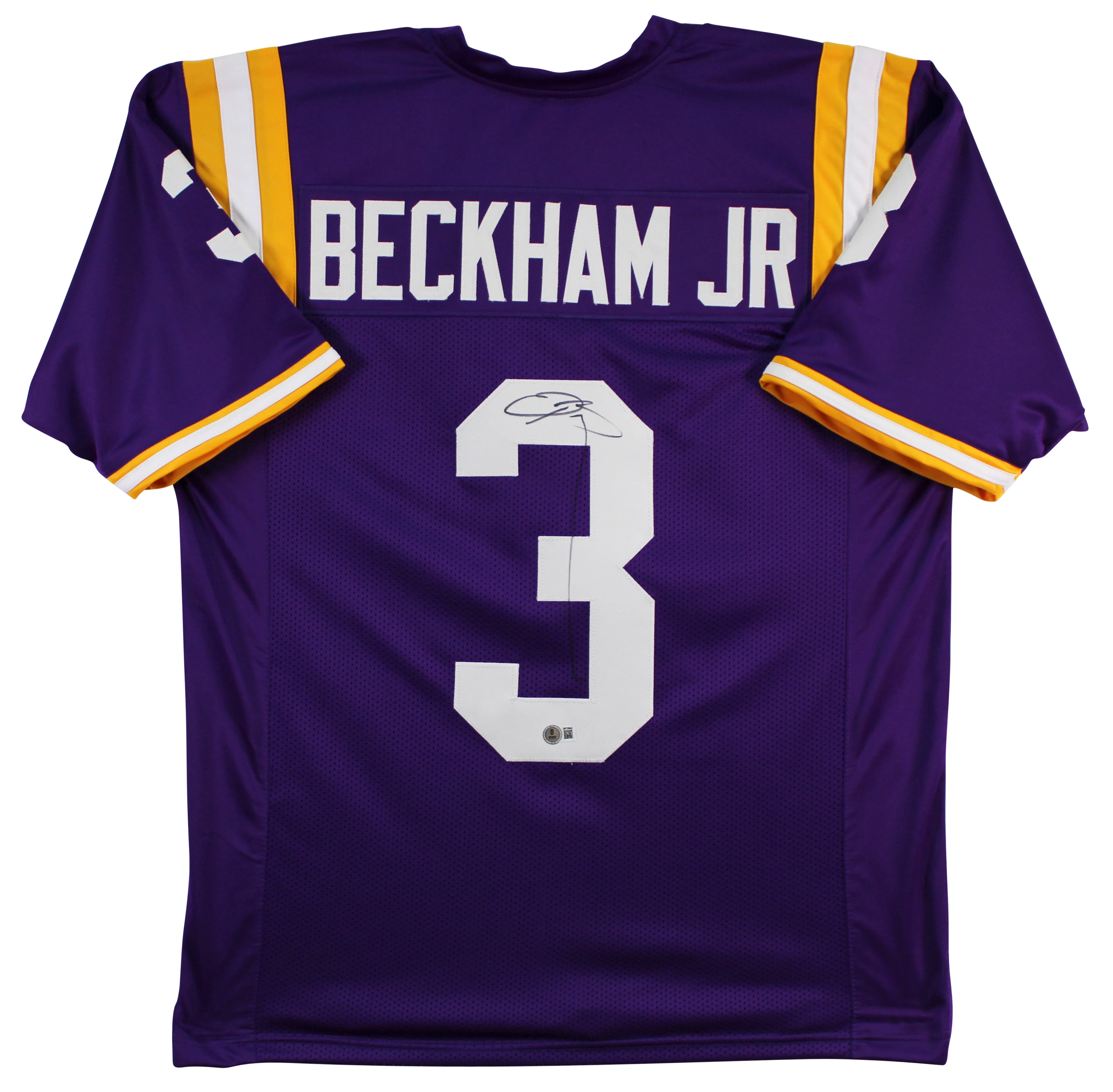 LSU Odell Beckham Jr. Authentic Signed Purple Pro Style Jersey BAS Wit #2W729942 - Image 2