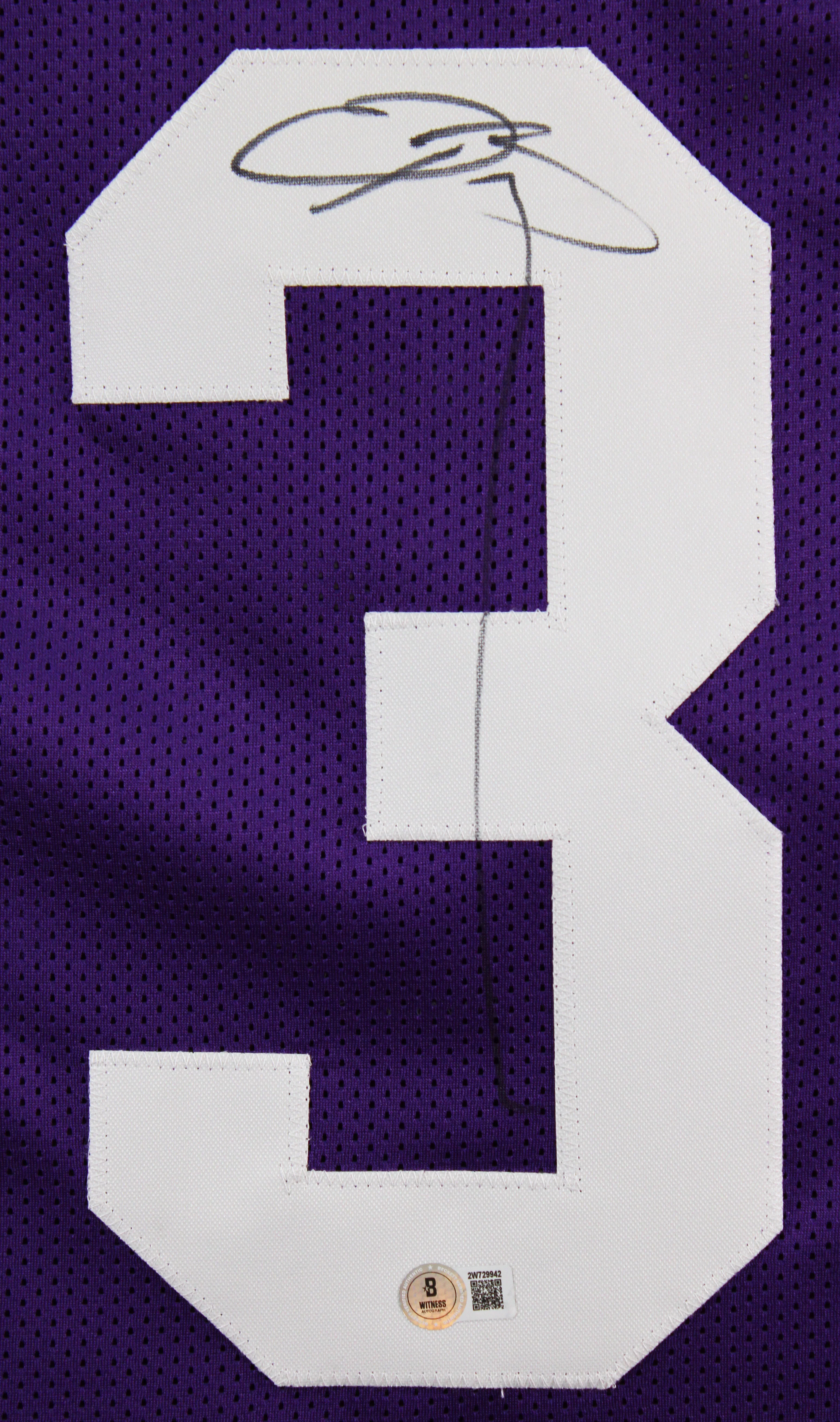 LSU Odell Beckham Jr. Authentic Signed Purple Pro Style Jersey BAS Wit #2W729942 - Image 3