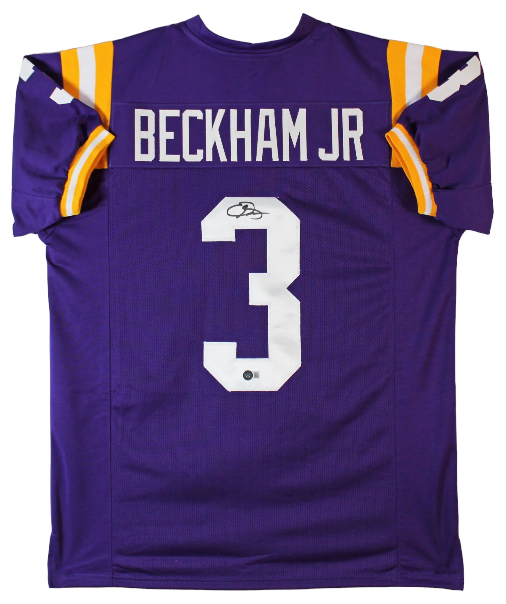 LSU Odell Beckham Jr. Authentic Signed Purple Pro Style Jersey BAS Witnessed - Image 2