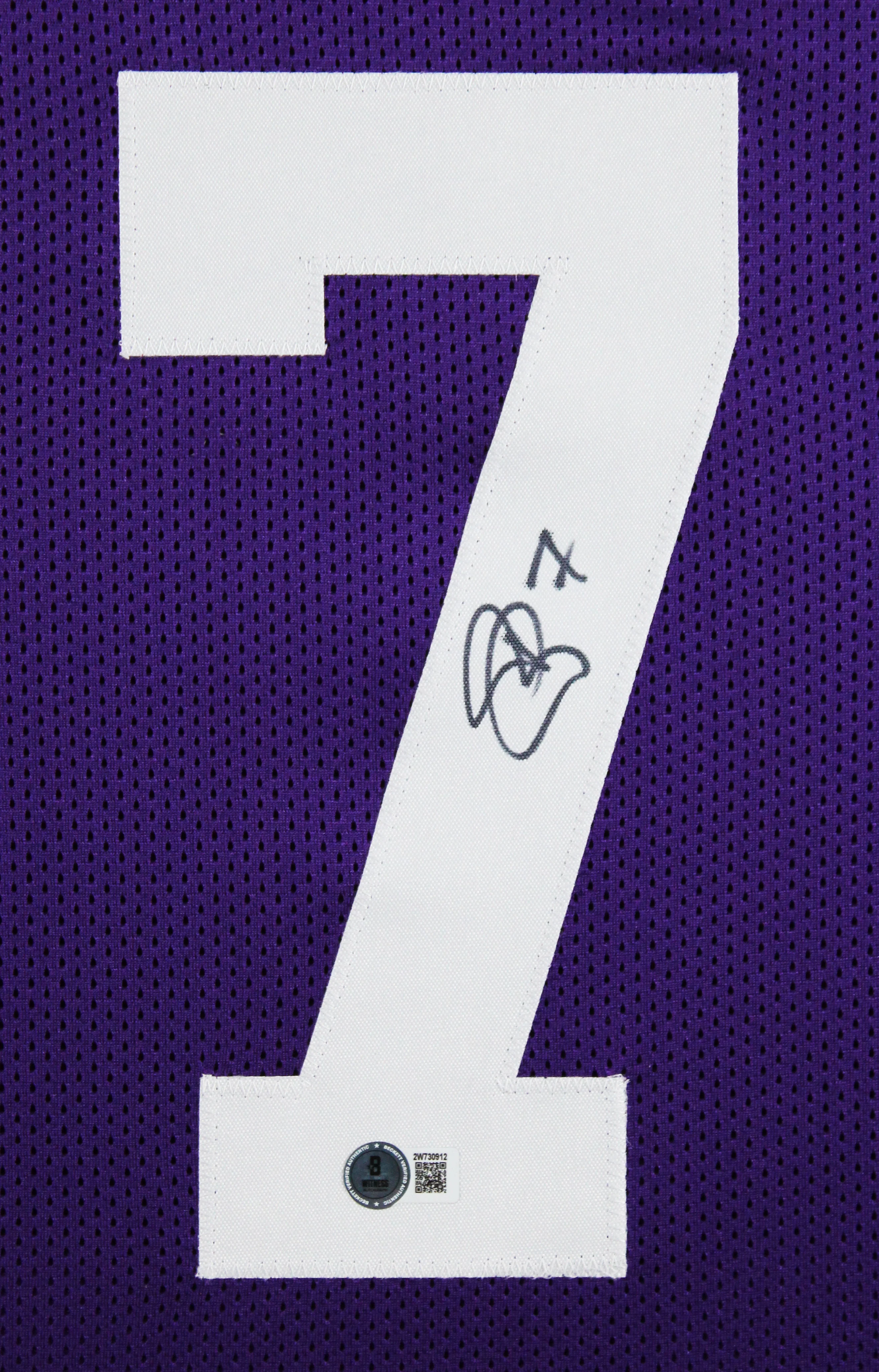 LSU Patrick Peterson Authentic Signed Purple Pro Style Framed Jersey BAS Witness - Image 3