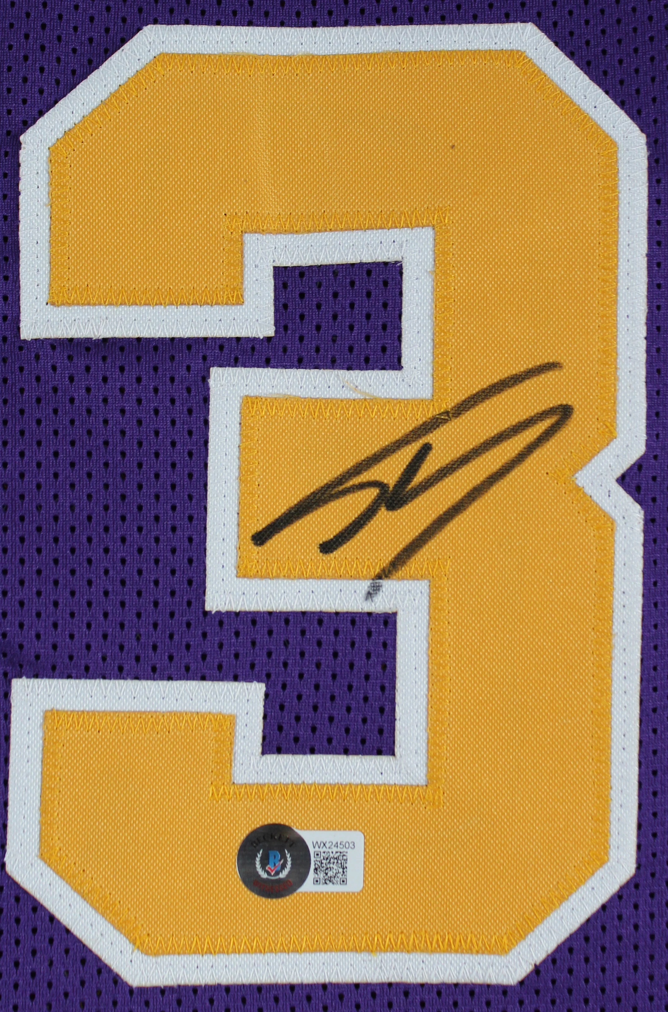 LSU Shaquille O'Neal Authentic Signed Purple Pro Style Jersey BAS Witnessed - Image 3