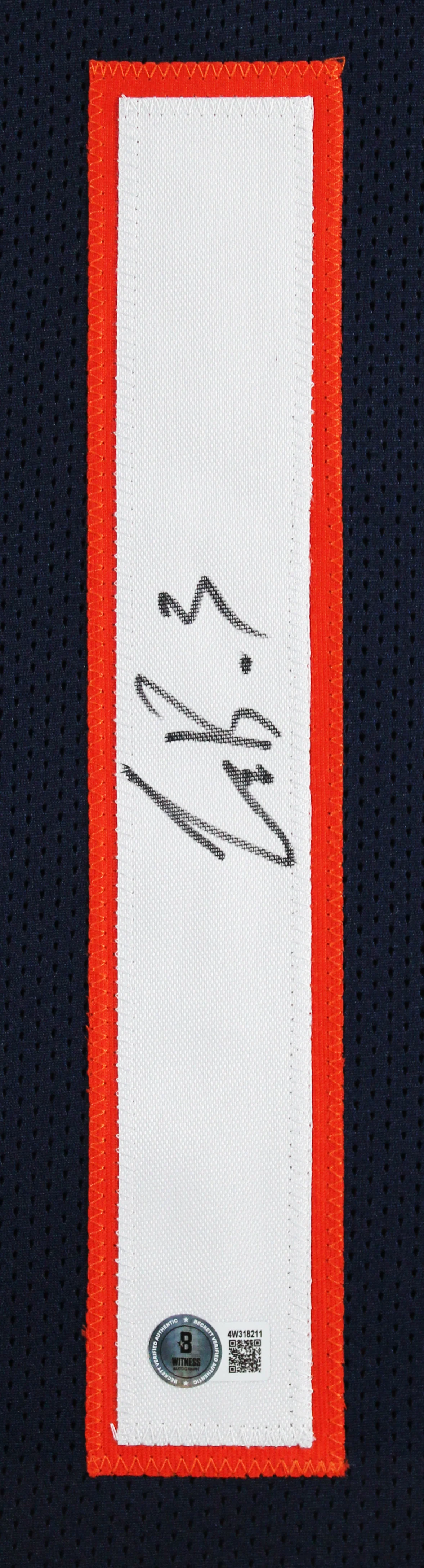 Luther Burden III Authentic Signed Navy Pro Style Framed Jersey BAS Witnessed 2 - Image 3