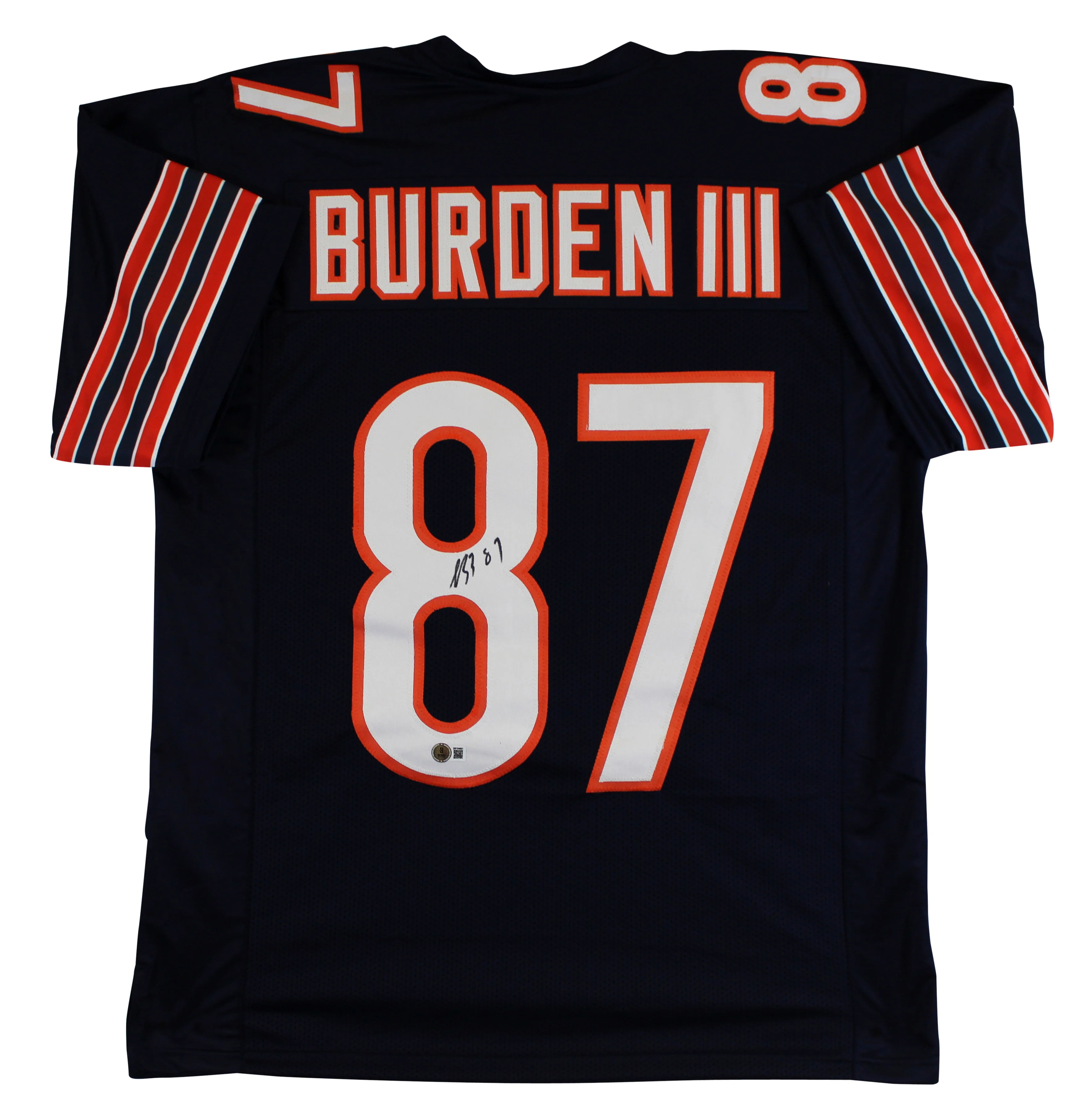Luther Burden III Authentic Signed Navy Pro Style Jersey BAS Witnessed - Image 2