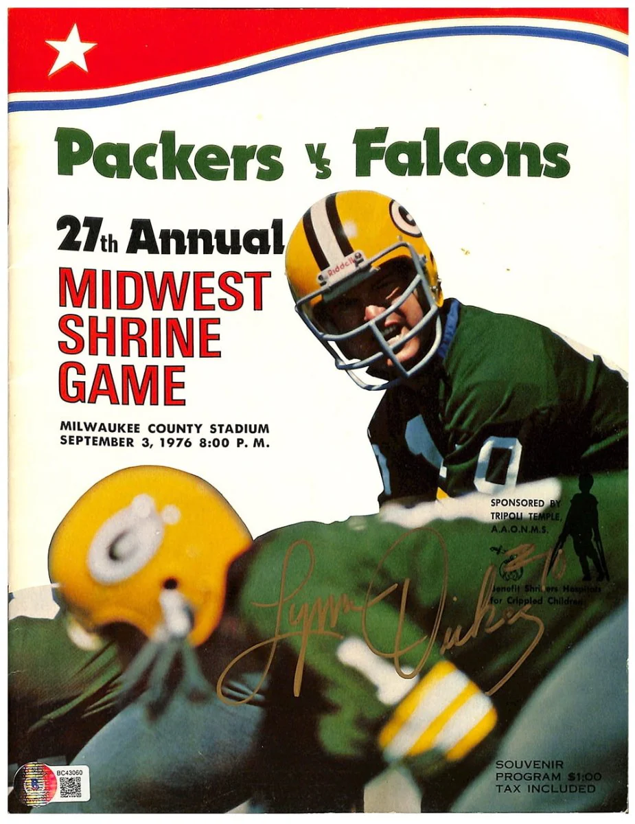 Lynn Dickey Packers Signed September 3rd 1976 Football Game Program BAS - Image 7