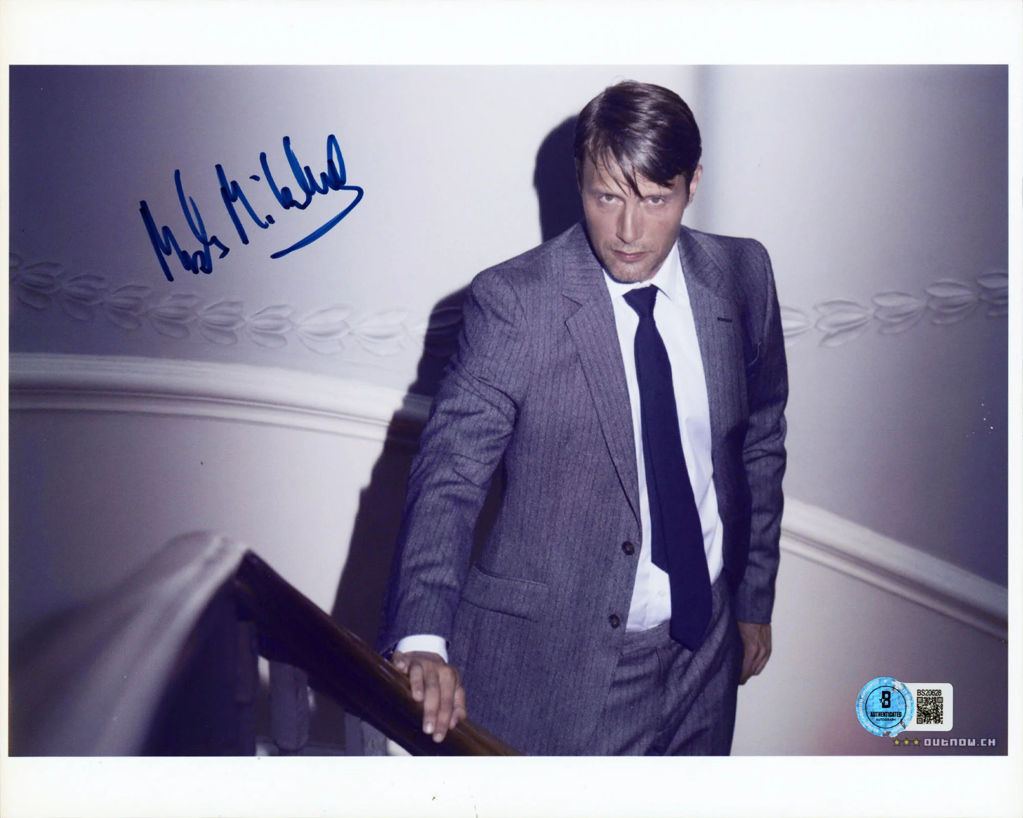 Mads Mikkelsen Casino Royale Authentic Signed 8.5x11 Photo BAS #BS20628 - Image 2