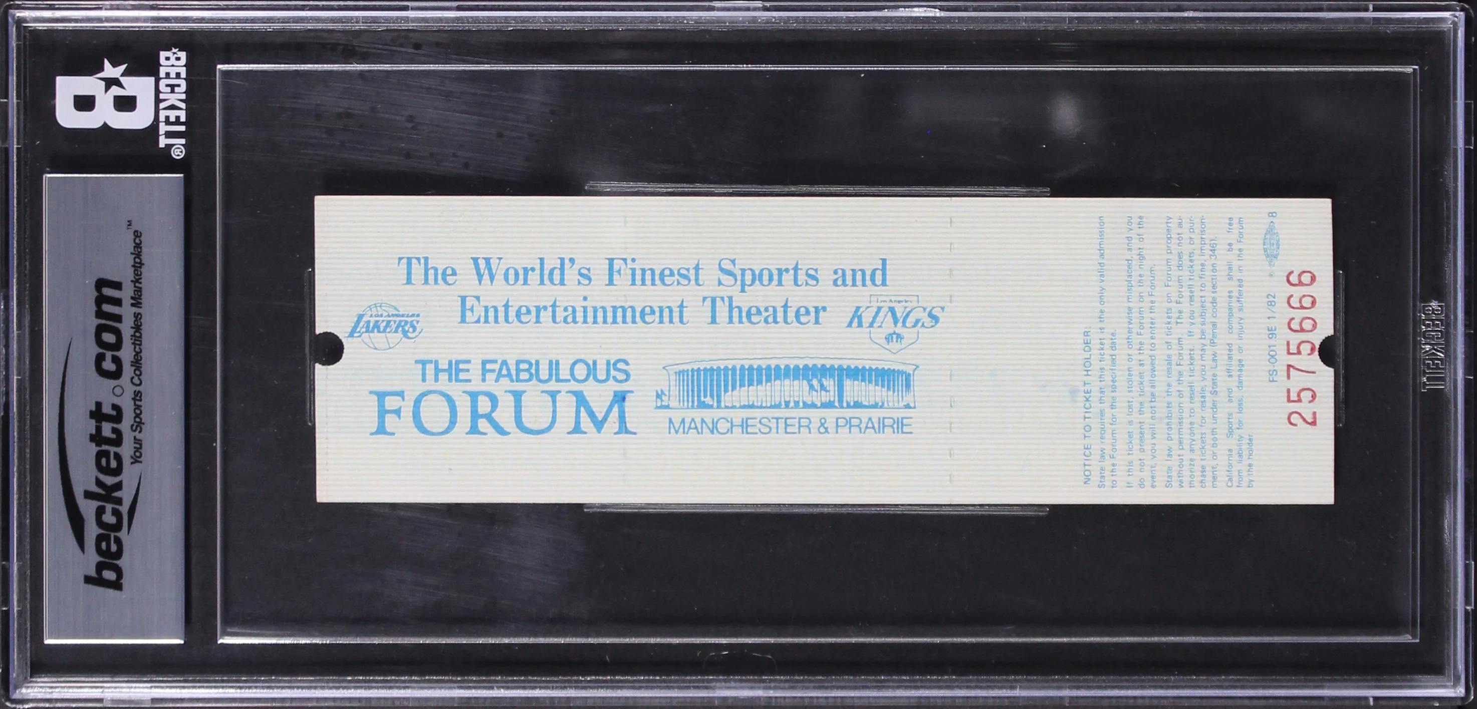 Magic Johnson 82 Finals MVP Signed 1982 Game 6 Ticket EX-MT 7 Auto 10 BAS Slab 1 - Image 3