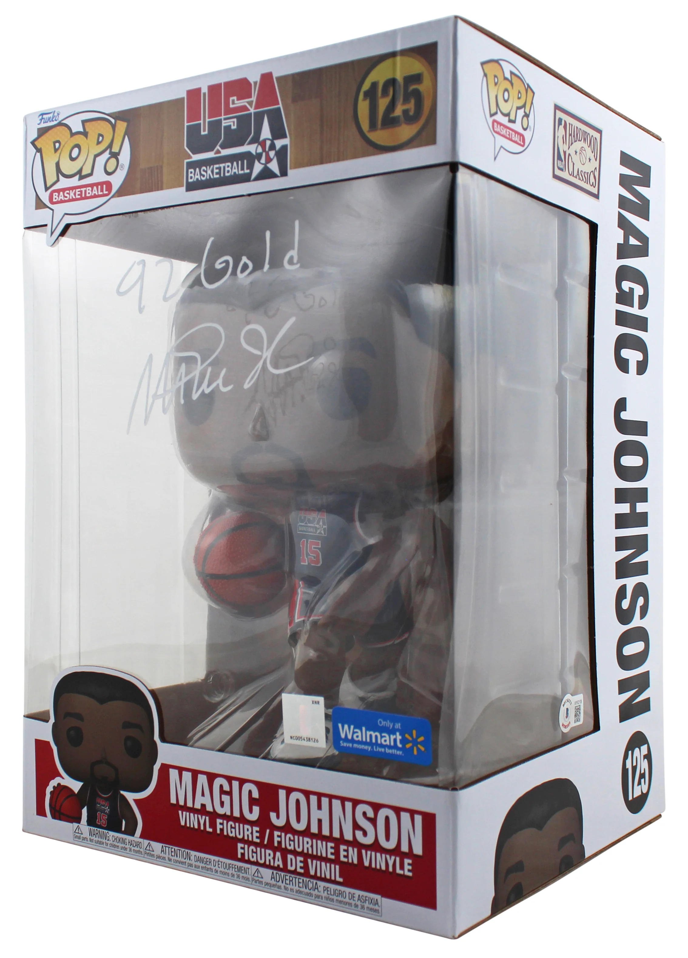 Magic Johnson "92 Gold" Signed 10" USA Basketball #125 Funko Pop Figure BAS 2 - Image 3