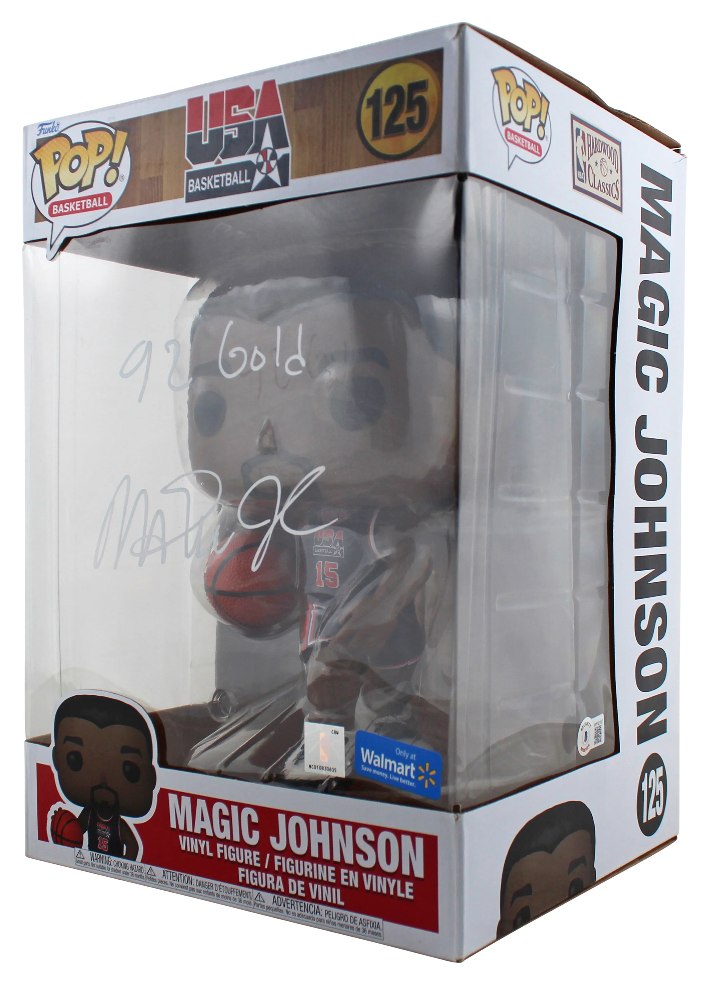 Magic Johnson "92 Gold" Signed 10" USA Basketball #125 Funko Pop Figure BAS 3 - Image 3