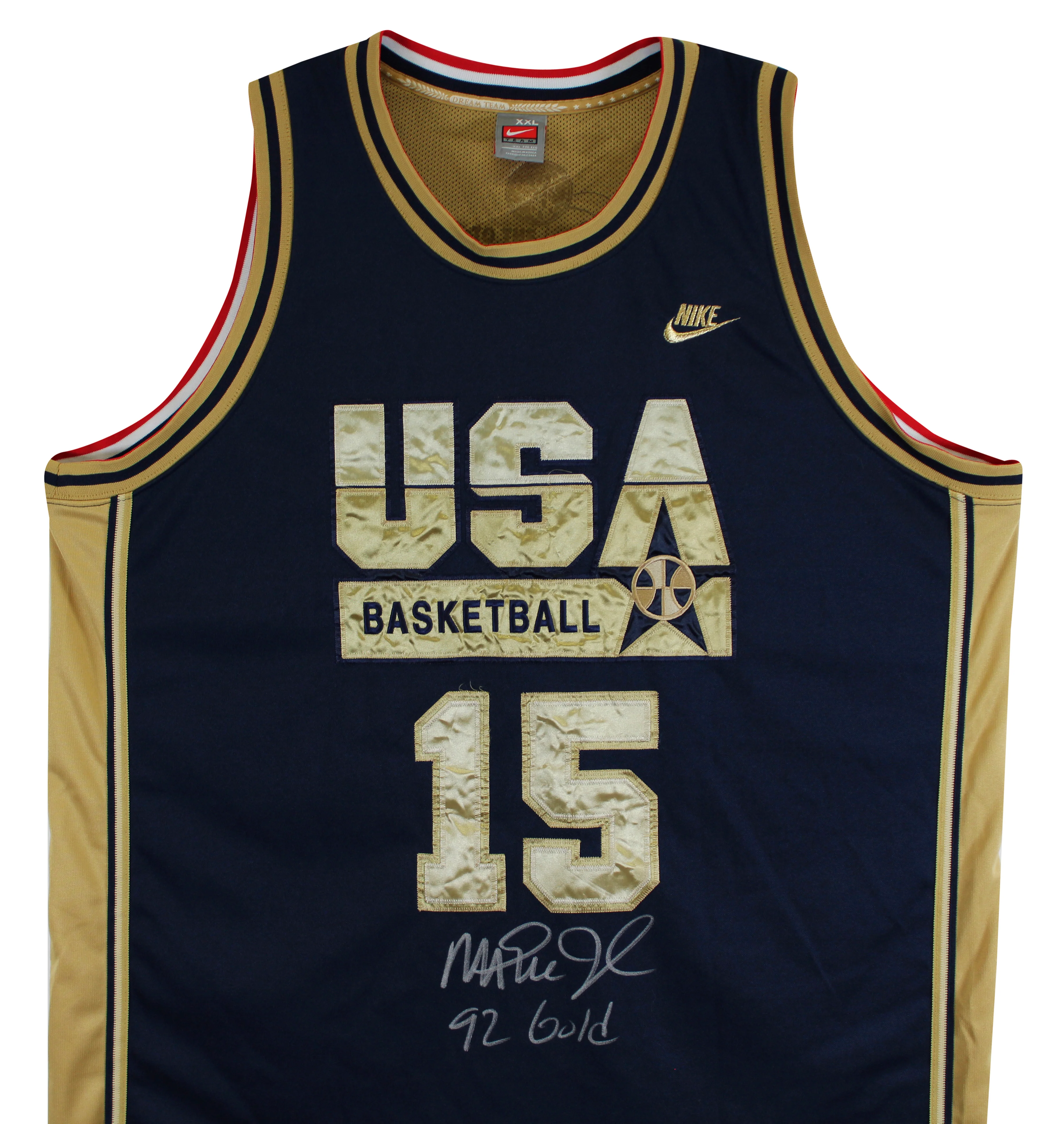 Magic Johnson "92 Gold" Signed Navy & Gold Nike Team USA Jersey BAS W #3W387216 - Image 5
