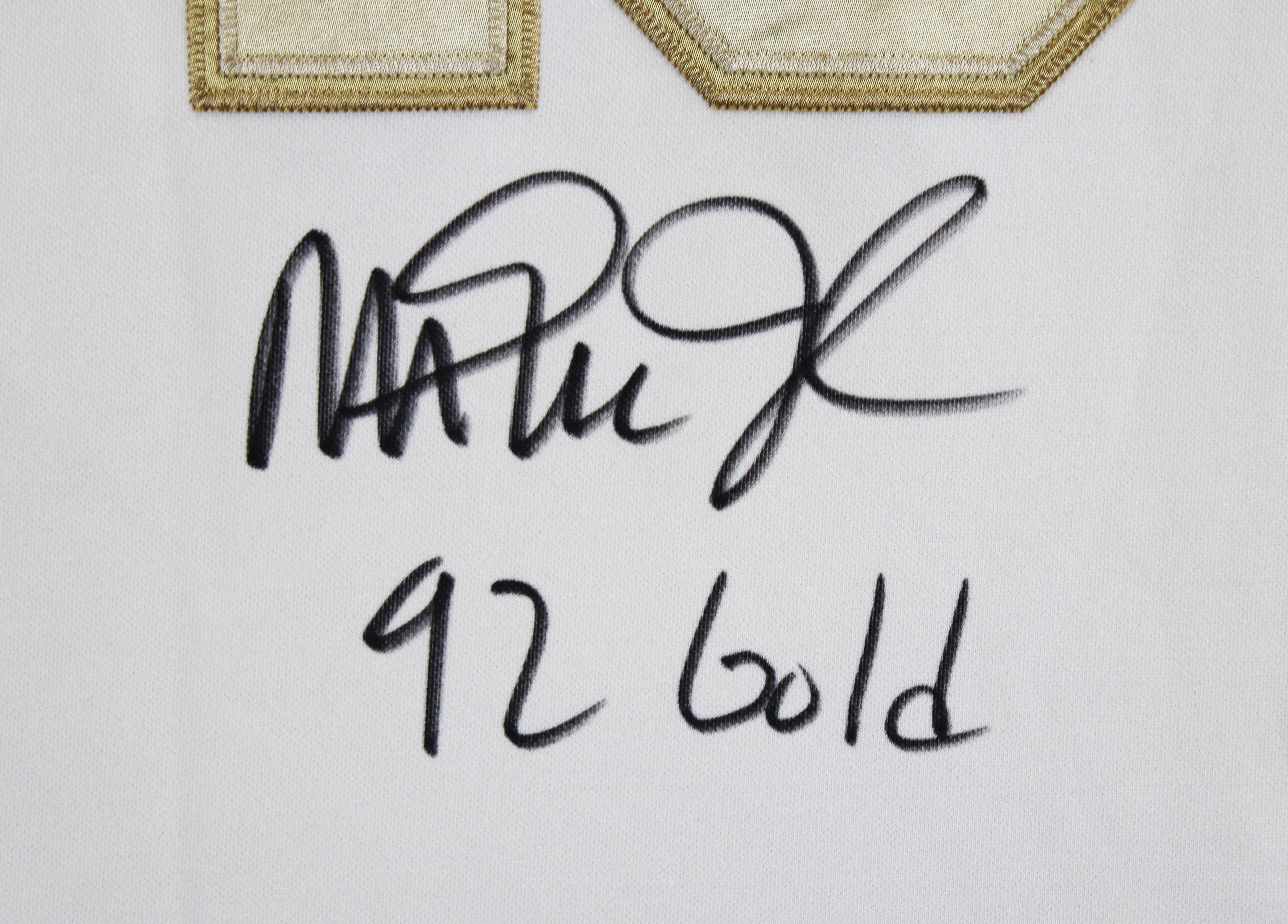 Magic Johnson "92 Gold" Signed White & Gold Nike Team USA Jersey BAS W #3W387218 - Image 4