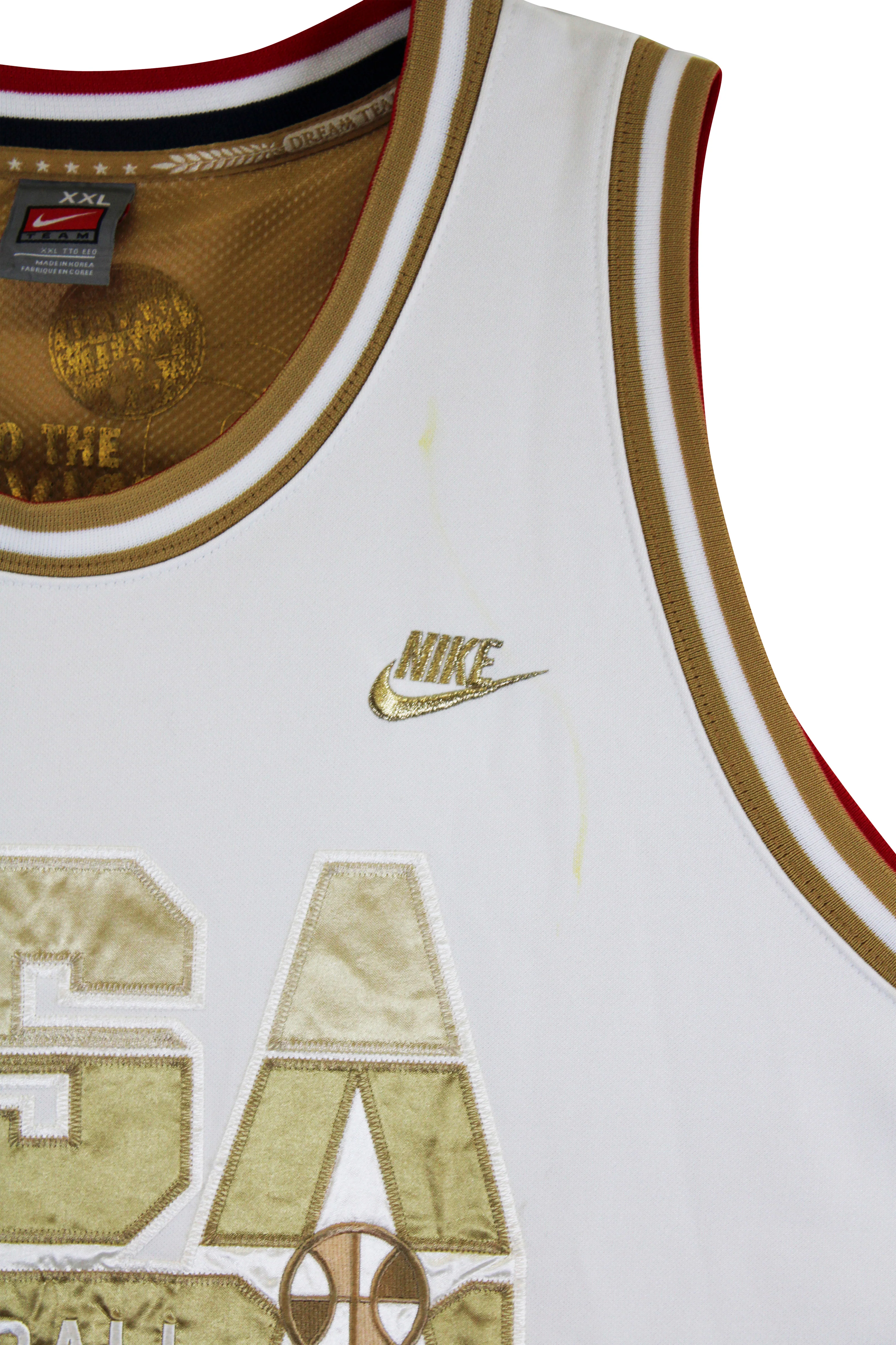 Magic Johnson "92 Gold" Signed White & Gold Nike Team USA Jersey BAS W #3W387218 - Image 6