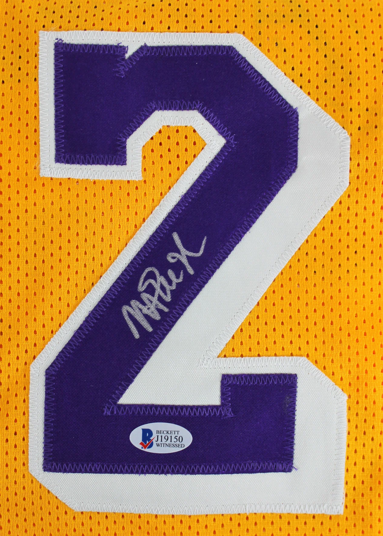 Magic Johnson Authentic Signed Yellow Pro Style Jersey Autographed BAS Witnessed - Image 4