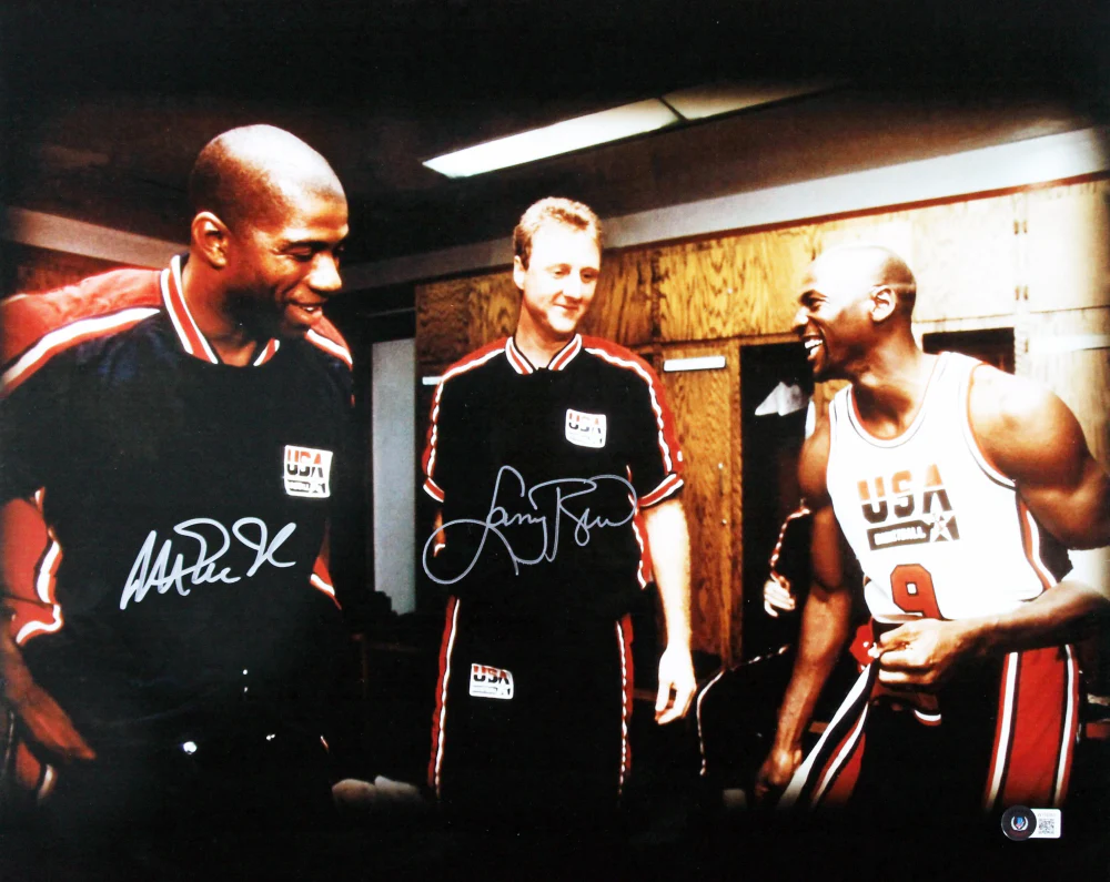 Magic Johnson & Larry Bird Authentic Signed 16x20 Photo BAS Witnessed 1 - Image 2