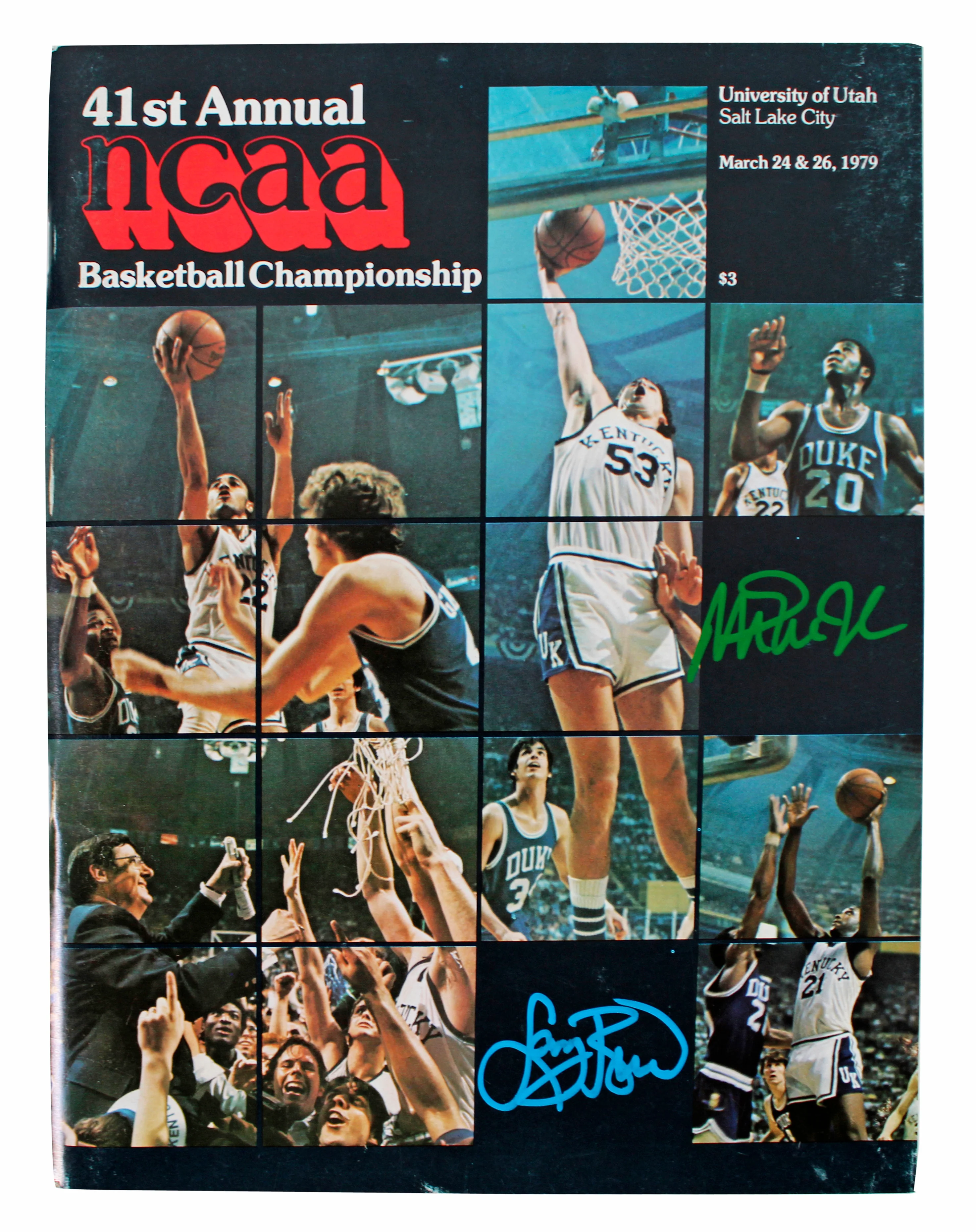 Magic Johnson & Larry Bird Signed 1979 NCAA Tournament Program BAS Wit #1W867917 - Image 2