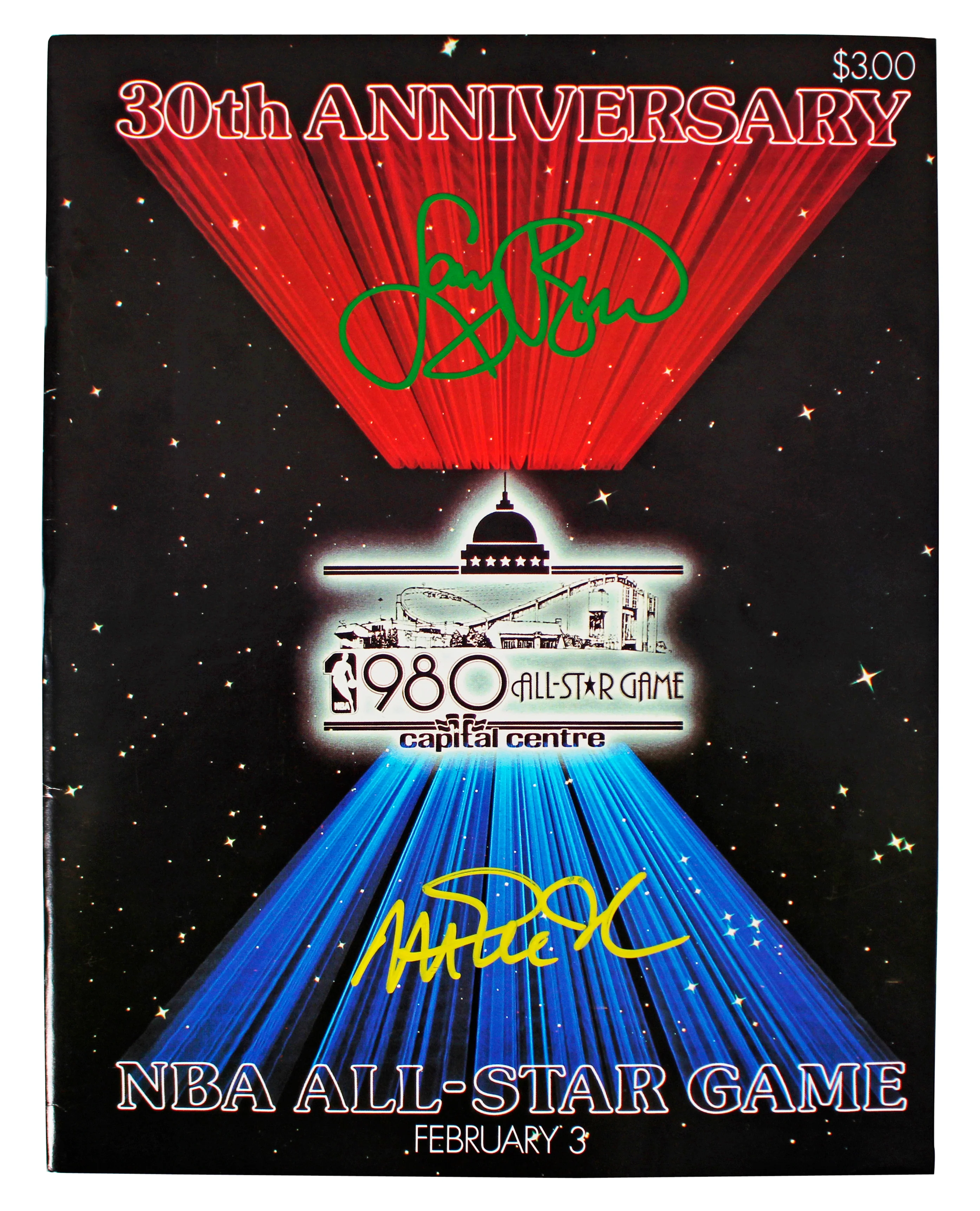 Magic Johnson & Larry Bird Signed 1980 NBA All-Star Game Program BAS #1W867918 - Image 2