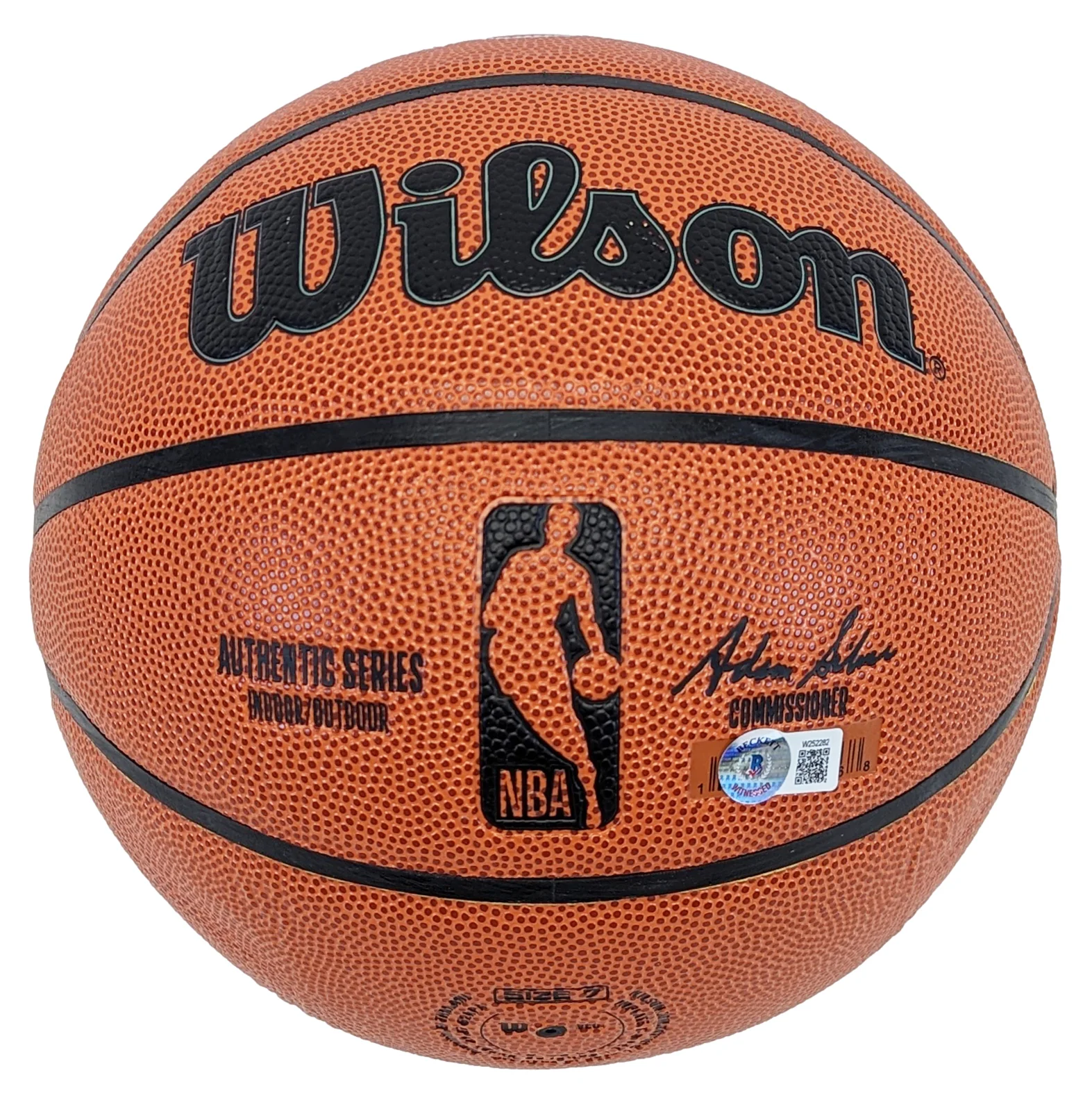 Magic Johnson & Shaquille O'Neal Signed Wilson Basketball w/ Silver Sig BAS Wit - Image 3