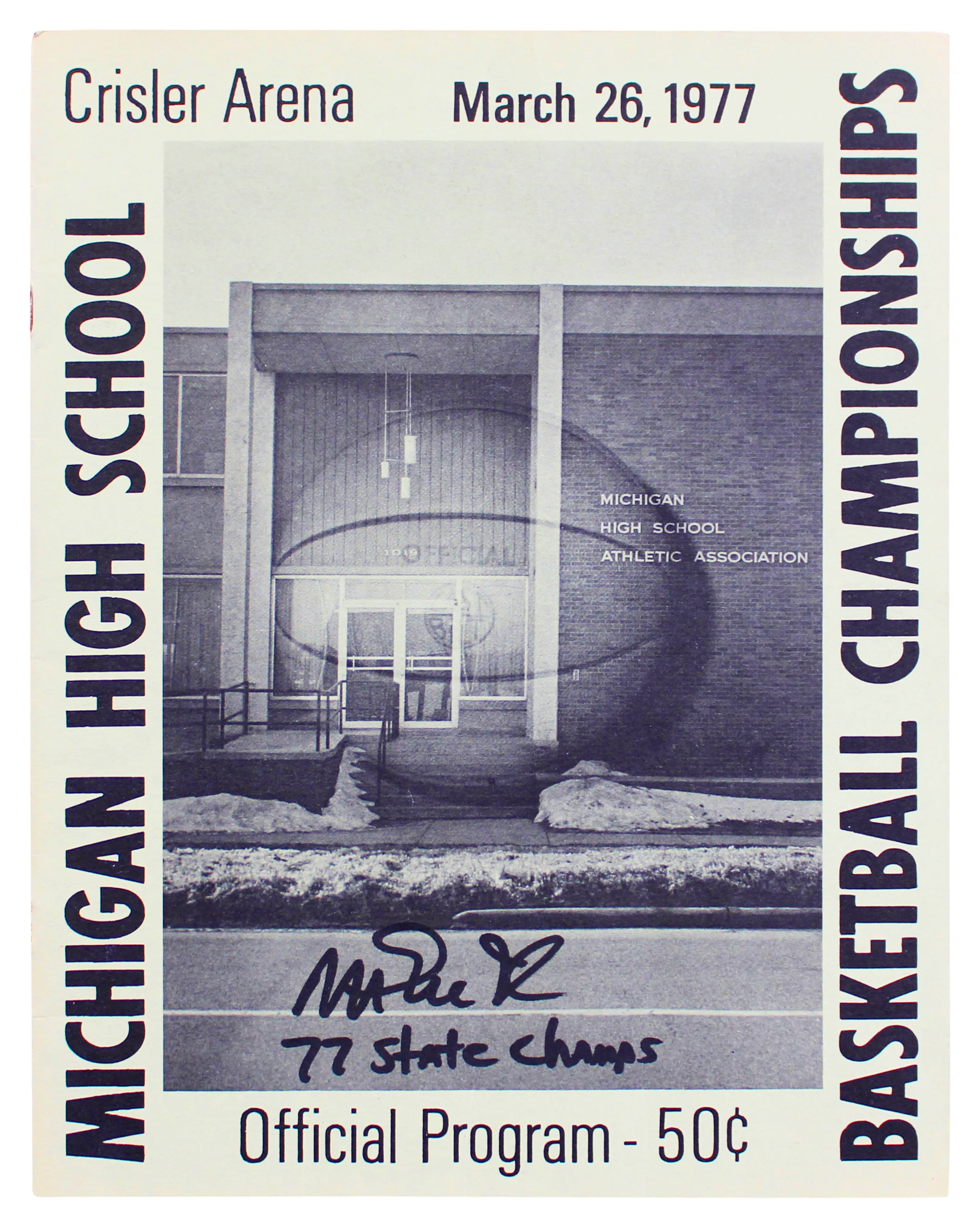 Magic Johnson Signed 1977 Michigan High School Championships Program BAS Wit 1 - Image 2