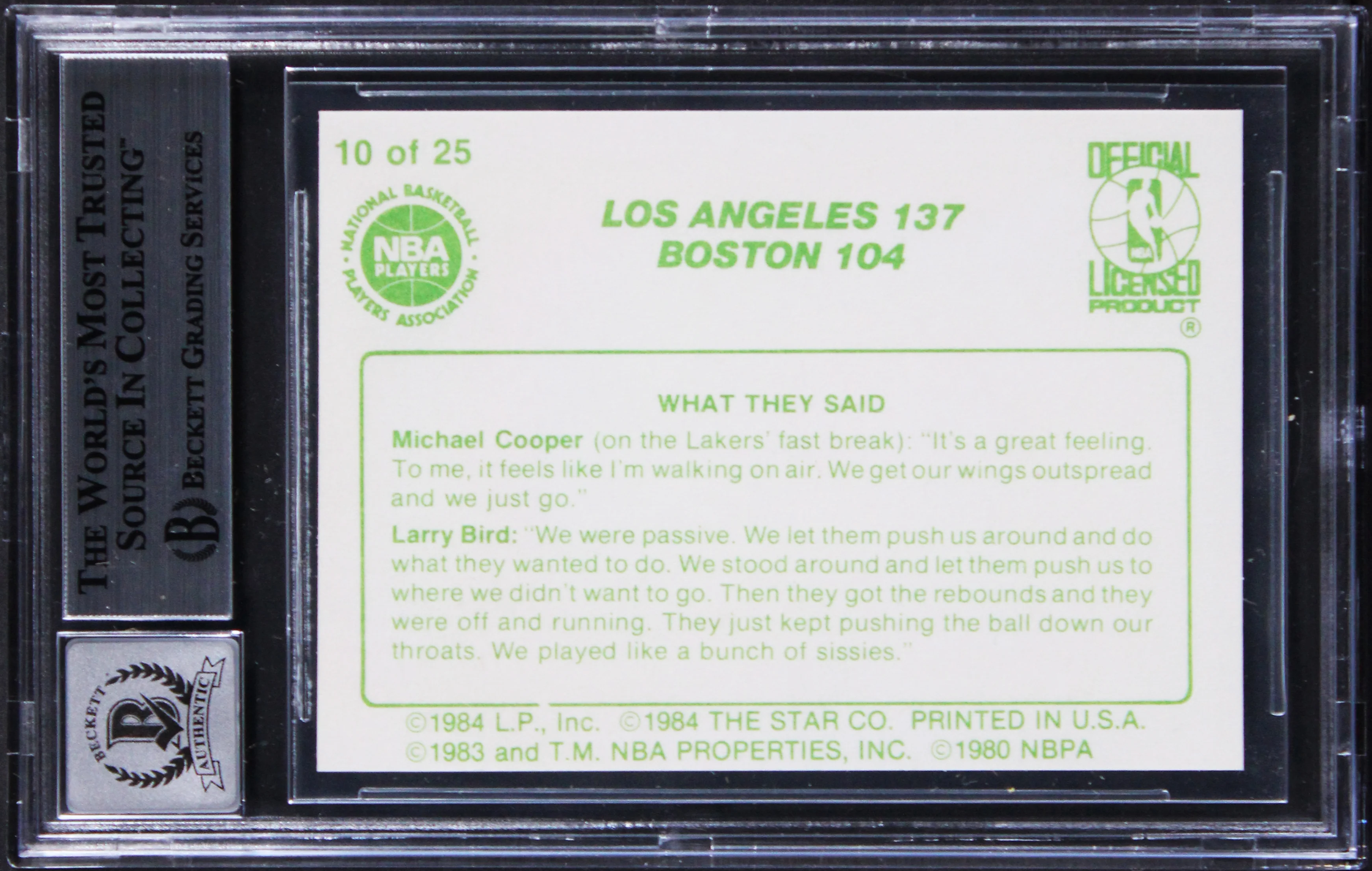 Magic Johnson Signed 1984 Star Celtics Champs #10 Card Auto Mint 10! BAS Slabbed - Image 3