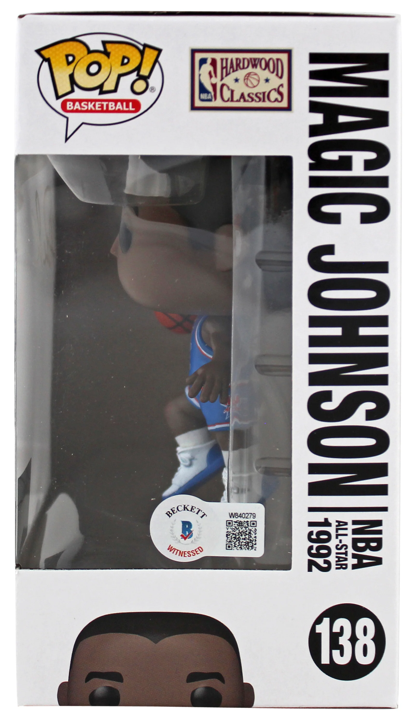 Magic Johnson Signed 1992 ASG #138 Funko Pop Vinyl Figure w/ White Sig BAS Wit - Image 4