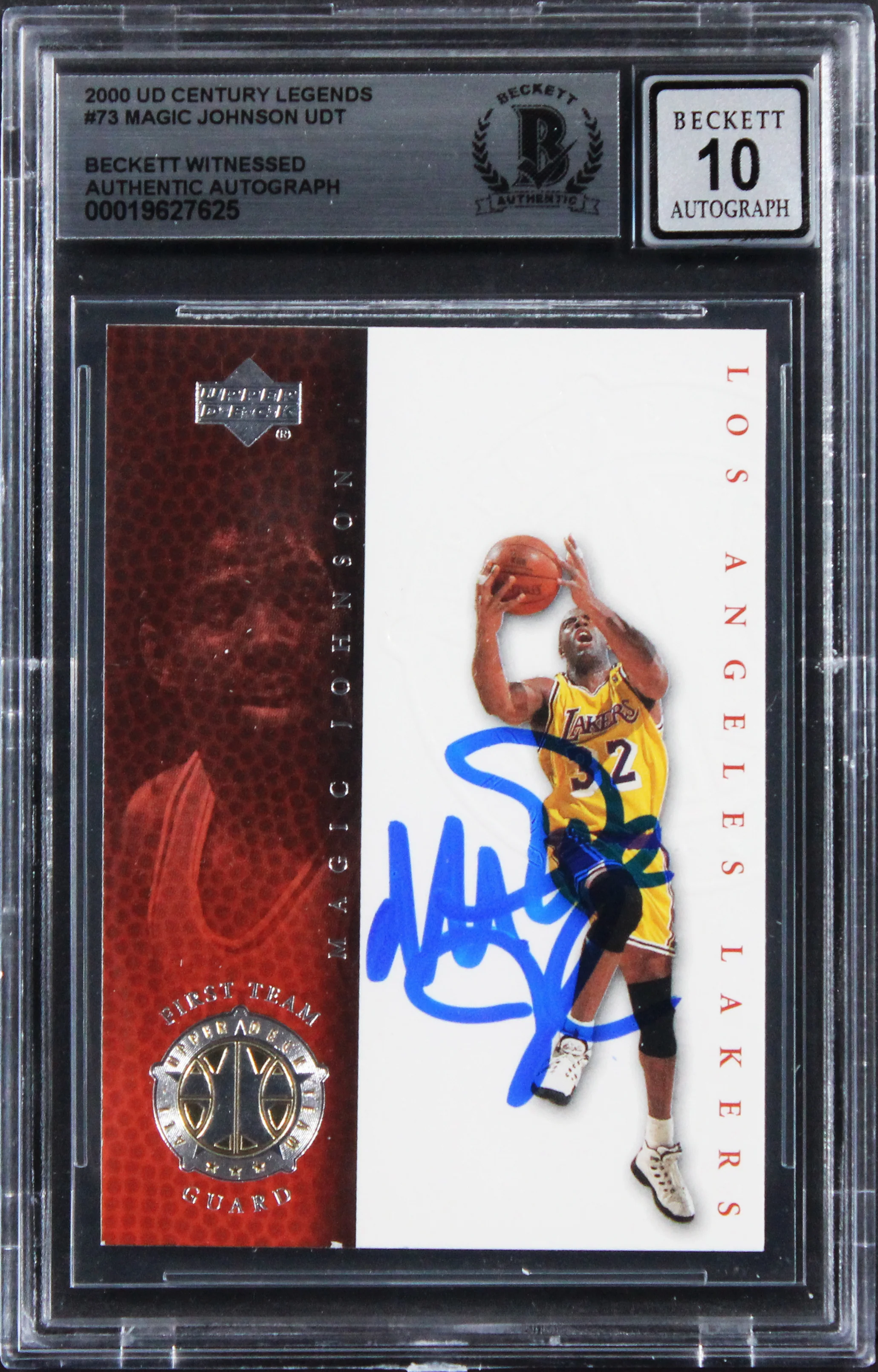 Magic Johnson Signed 2000 UD Century Legends #73 Card Auto Grade 10! BAS Slabbed - Image 2