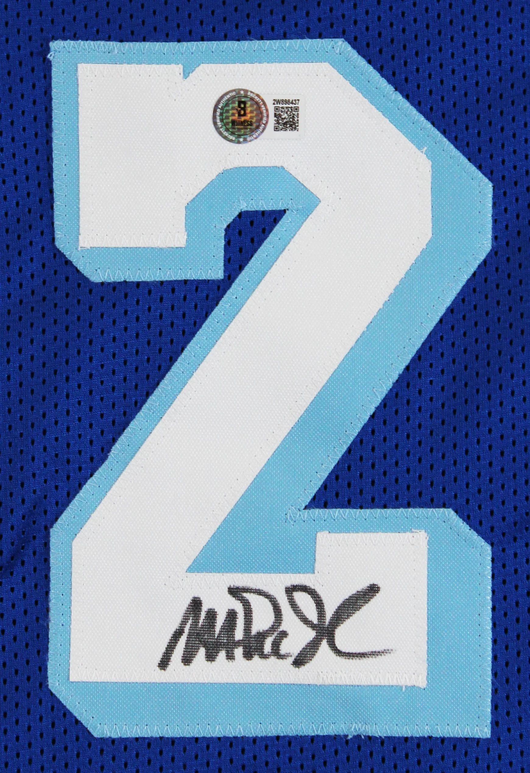 Magic Johnson Signed Blue Throwback Pro Style Framed Jersey BAS Witnessed 2 - Image 3