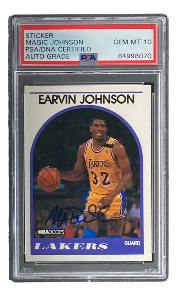 Magic Johnson Signed LA Lakers 1989 NBA Hoops #270 Trading Card PSA/DNA Gem MT 10 - Image 3