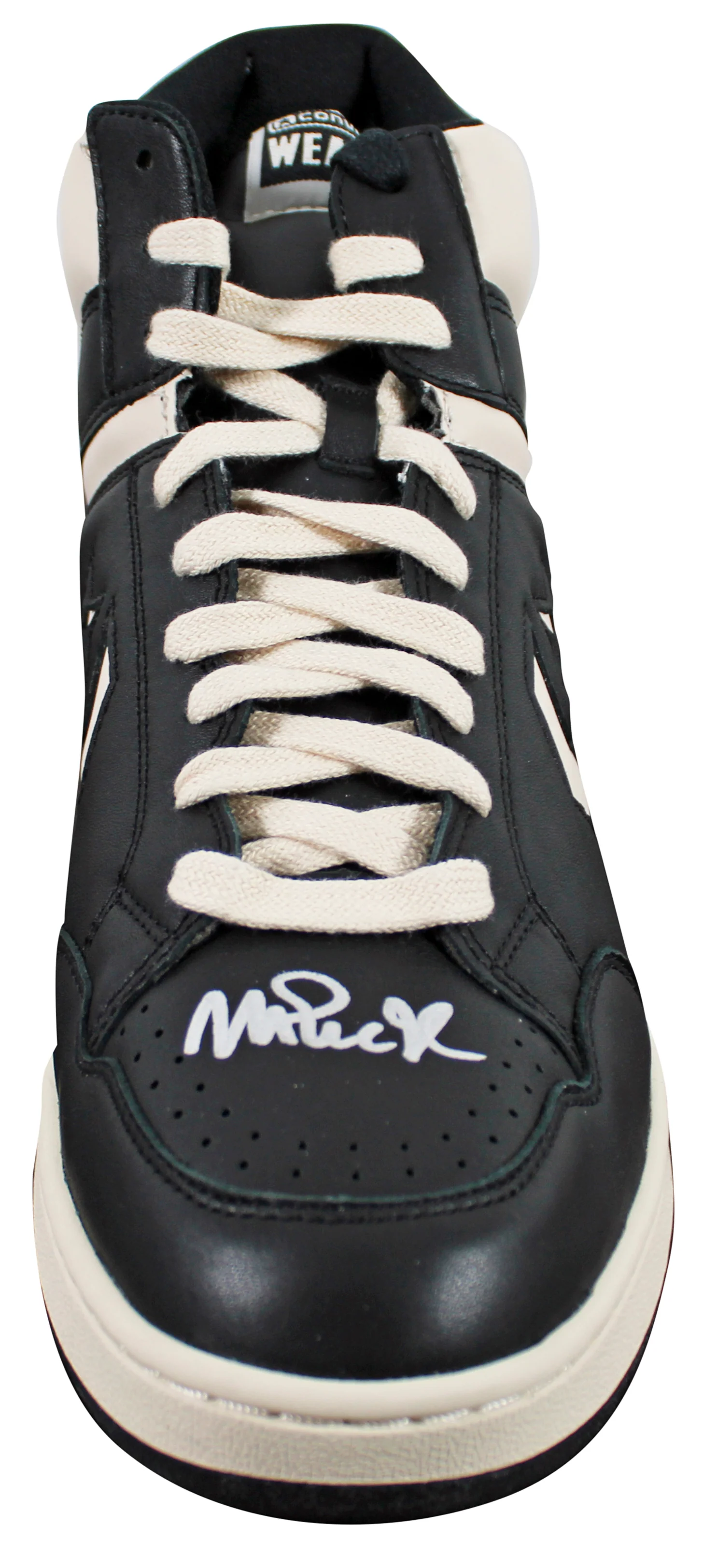 Magic Johnson Signed Left Black & White Converse Weapon Shoe W/ Case BAS Wit 2 - Image 5