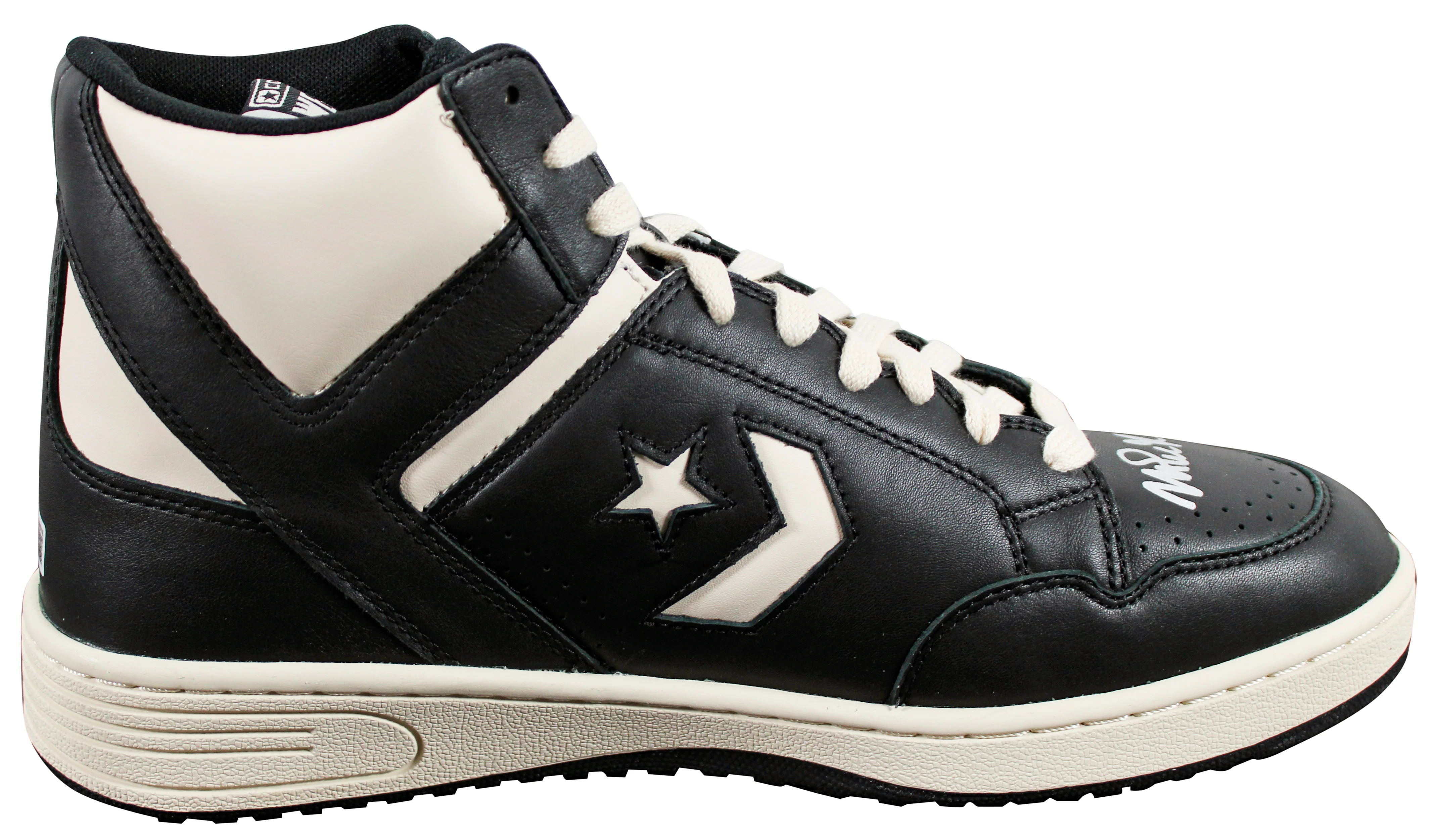 Magic Johnson Signed Left Black & White Converse Weapon Shoe W/ Case BAS Wit 2 - Image 7