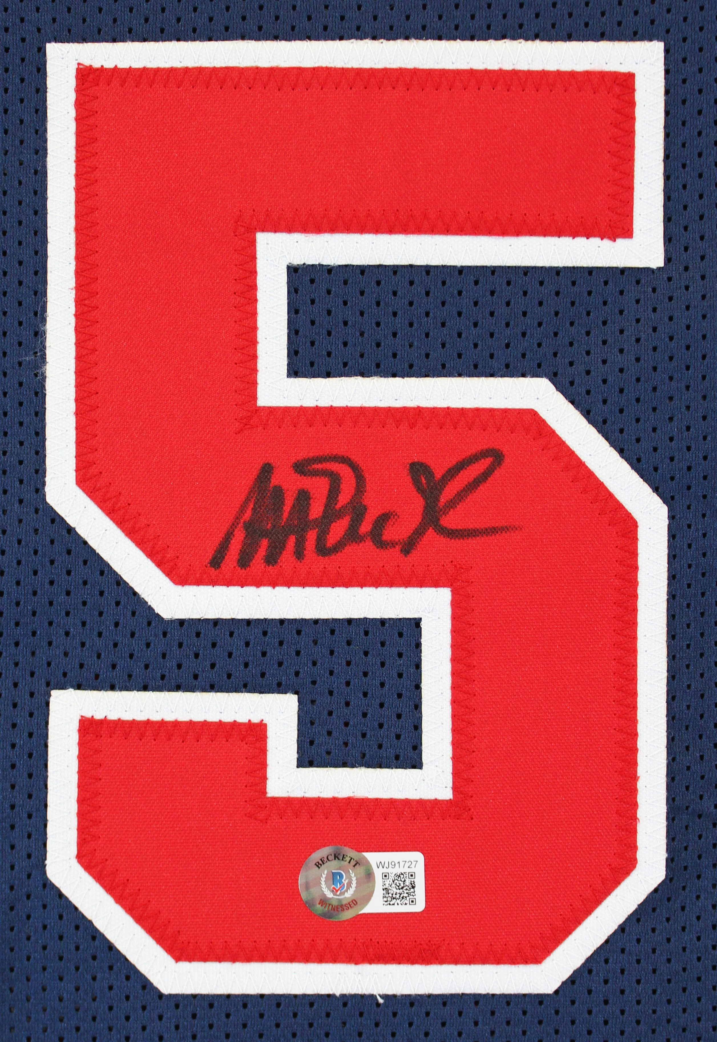 Magic Johnson Team USA Authentic Signed Blue Pro Style Jersey BAS Witnessed - Image 3