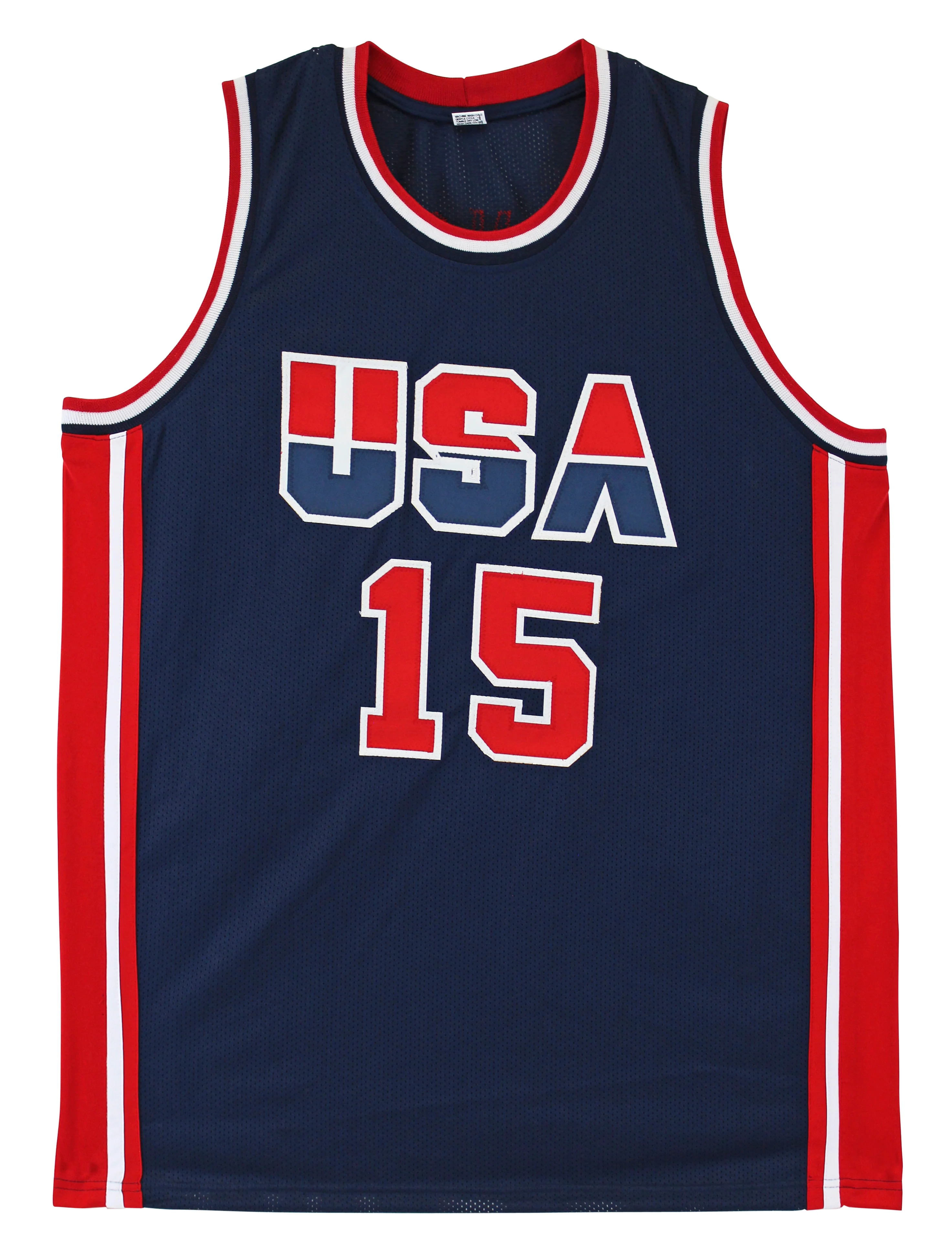 Magic Johnson Team USA Authentic Signed Blue Pro Style Jersey BAS Witnessed - Image 4