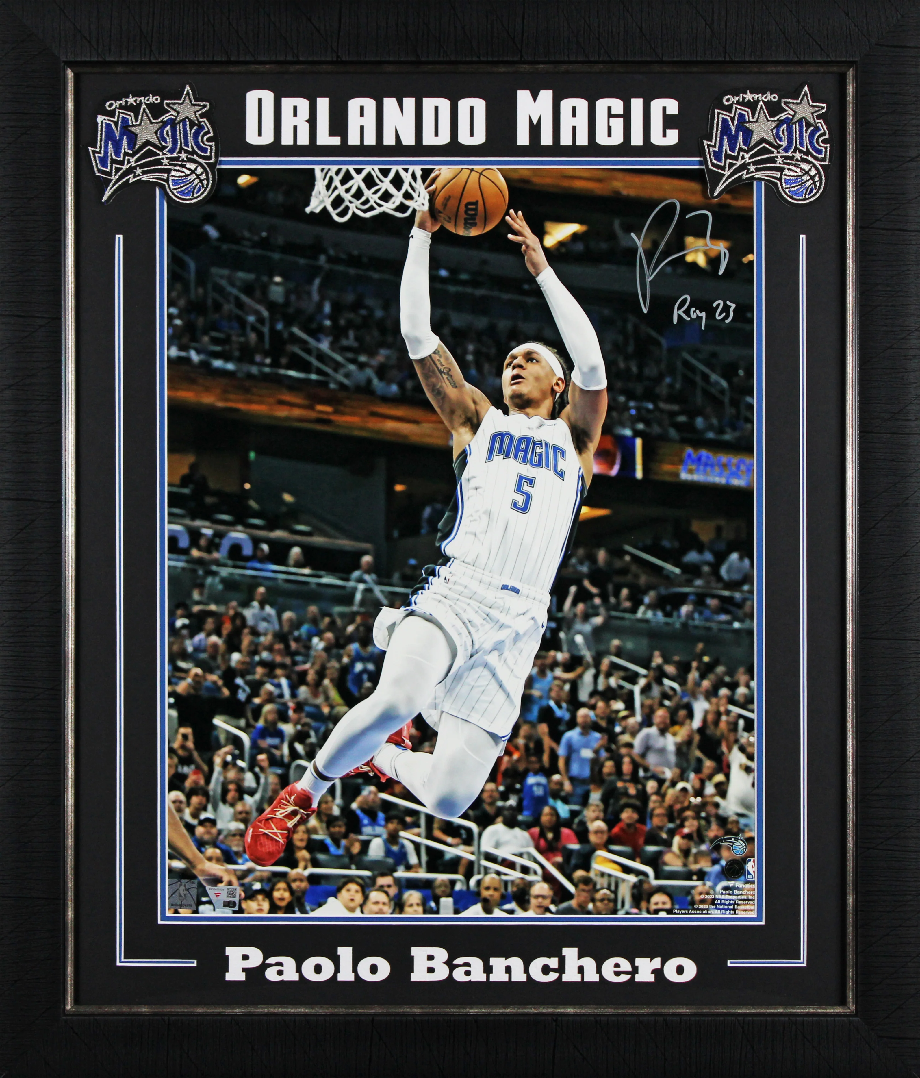 Magic Paolo Banchero "ROY 23" Authentic Signed 16x20 Framed Photo Fanatics - Image 2