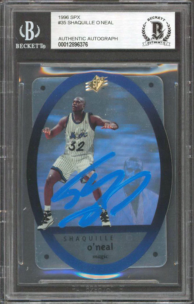 Magic Shaquille O'Neal Authentic Signed 1996 SPX #35 Card BAS Slabbed - Image 2