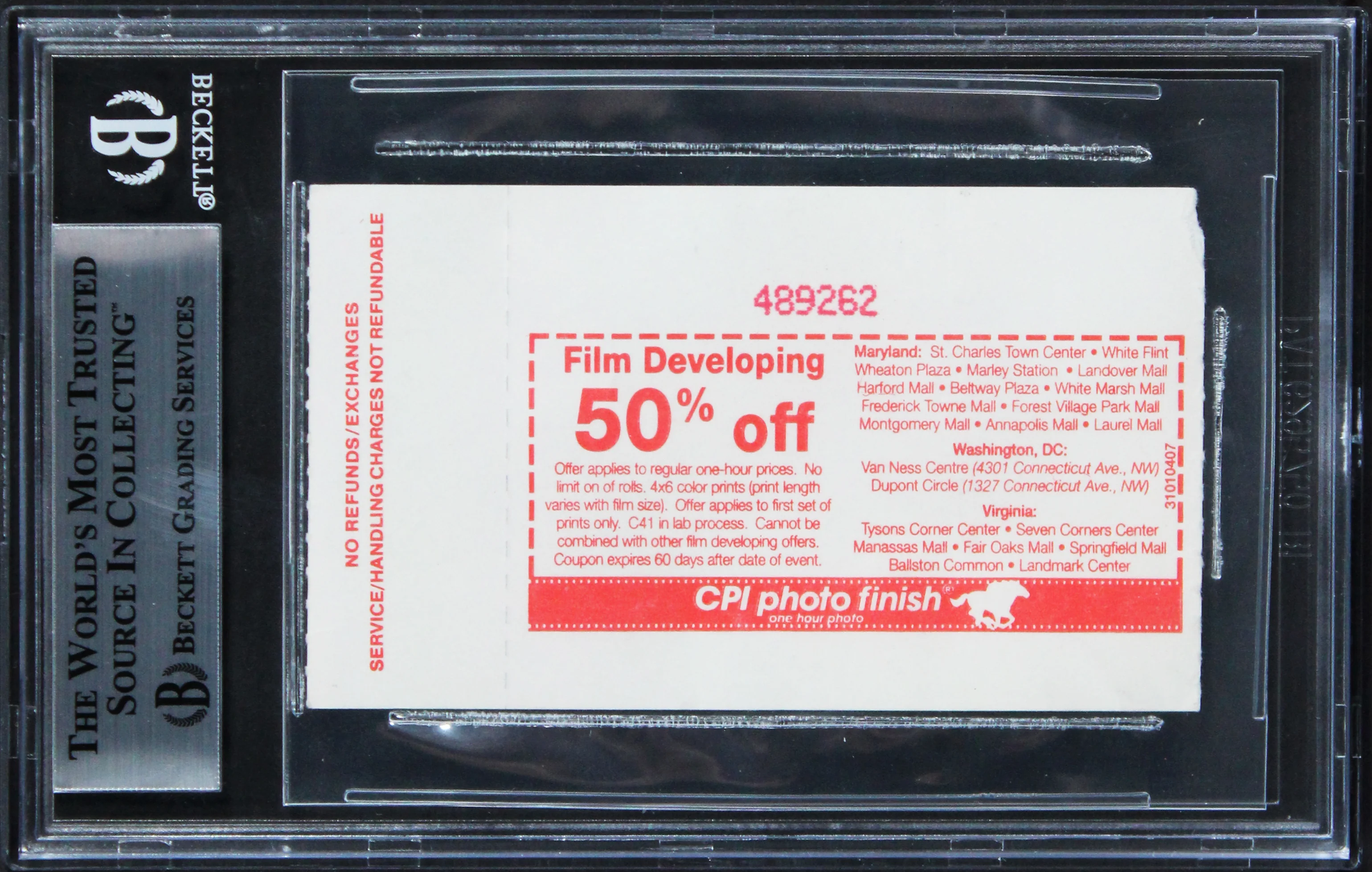 Magic Shaquille O'Neal Signed 1992 Magic VS Bullets Ticket Stub BAS Slabbed - Image 3