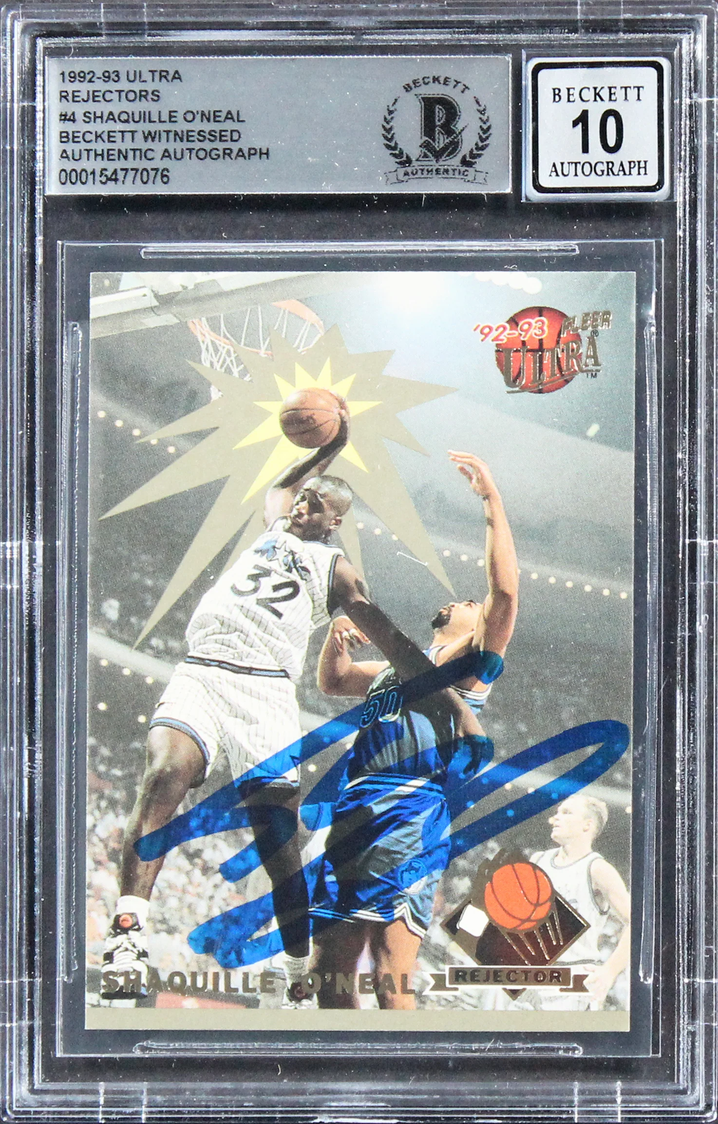 Magic Shaquille O'Neal Signed 1992 Ultra Rejectors #4 Card Auto 10! BAS Slabbed - Image 2
