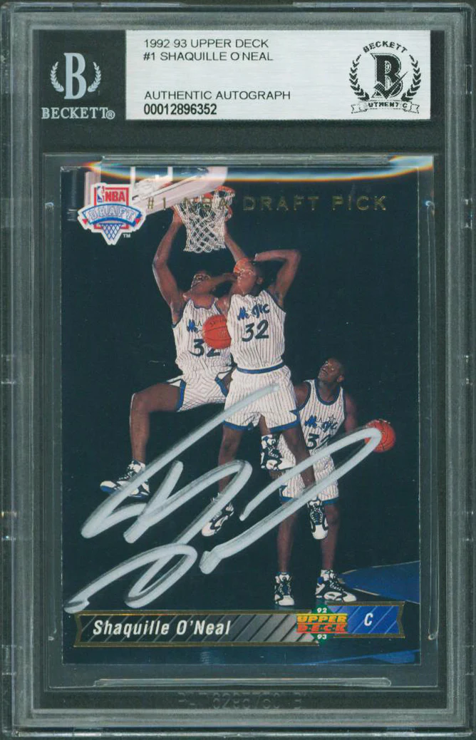 Magic Shaquille O'Neal Signed 1992 Upper Deck #1 Rookie Card BAS Slabbed - Image 2
