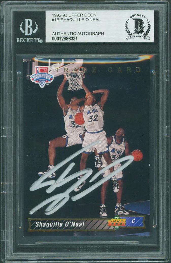 Magic Shaquille O'Neal Signed 1992 Upper Deck #1B Rookie Card BAS Slabbed - Image 2