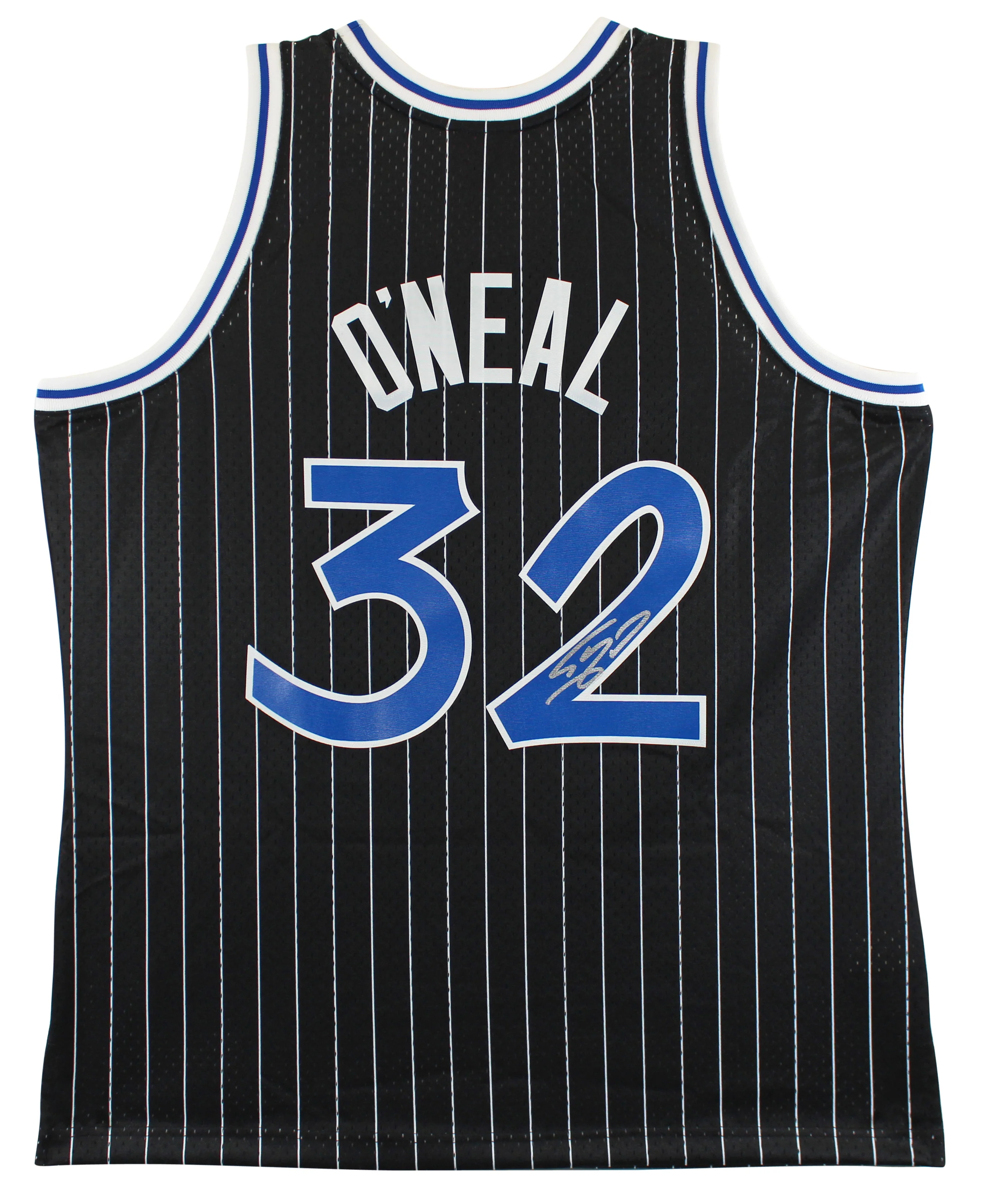 Magic Shaquille O'Neal Signed Black M&N 1994-95 HWC Swingman Jersey BAS Witness - Image 2