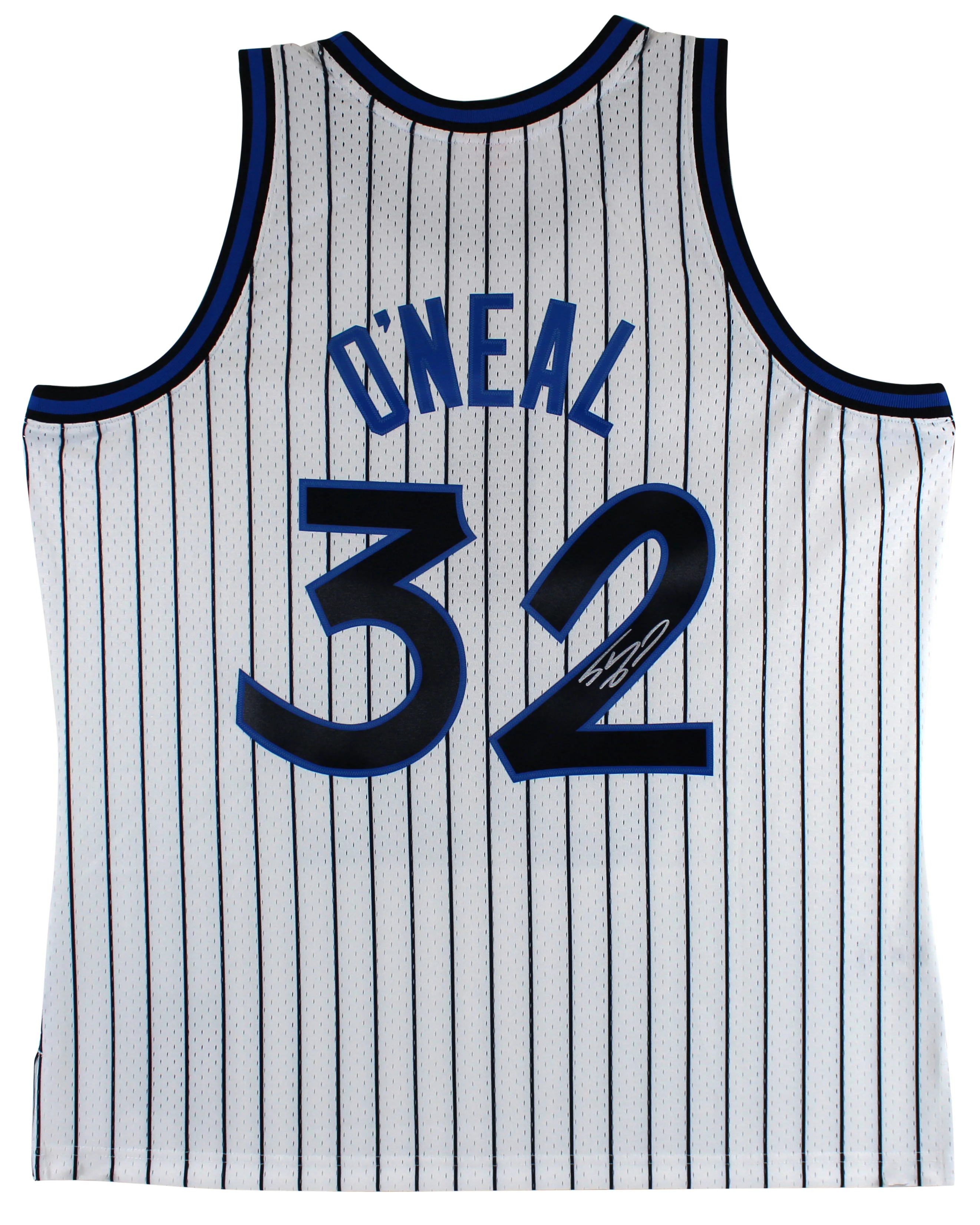 Magic Shaquille O'Neal Signed White M&N 1993-94 HWC Swingman Jersey BAS Witness - Image 2