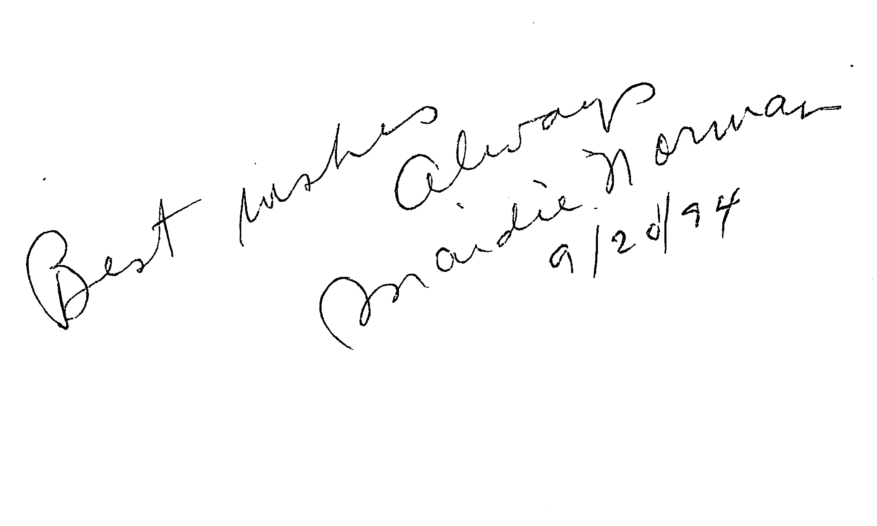 Maidie Norman What Ever Happened to Baby Jane Signed 3x5 Index Card BAS #BL96246 - Image 2