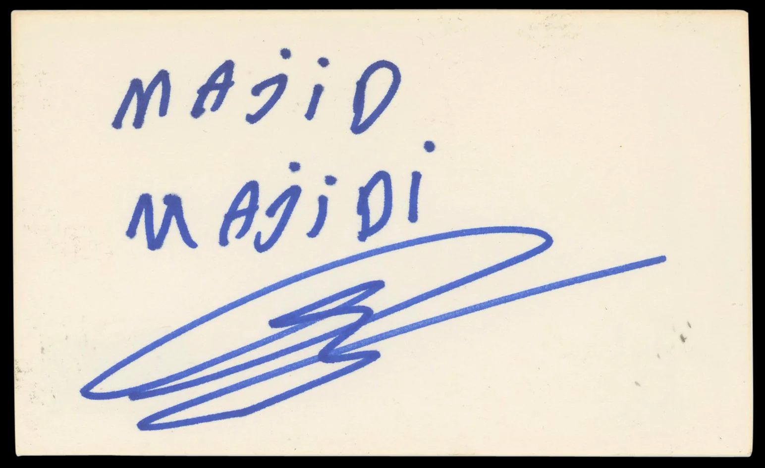 Majid Majidi Children of Heaven Authentic Signed 3x5 Index Card BAS #BN89170 - Image 2