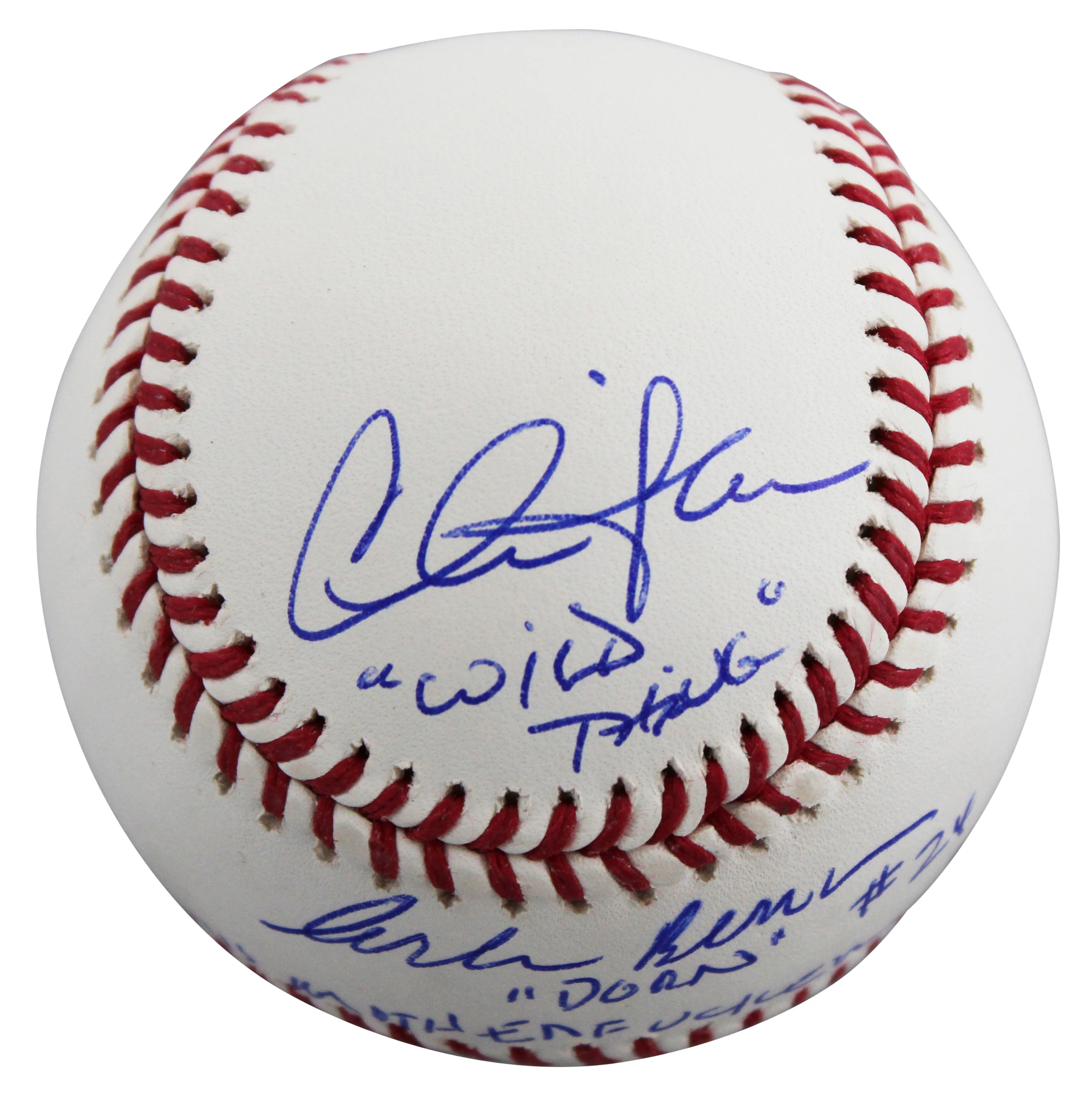 Major League (3) Sheen, Berenger & Bernsen w/ Insc Signed Oml Baseball BAS Wit 1 - Image 4